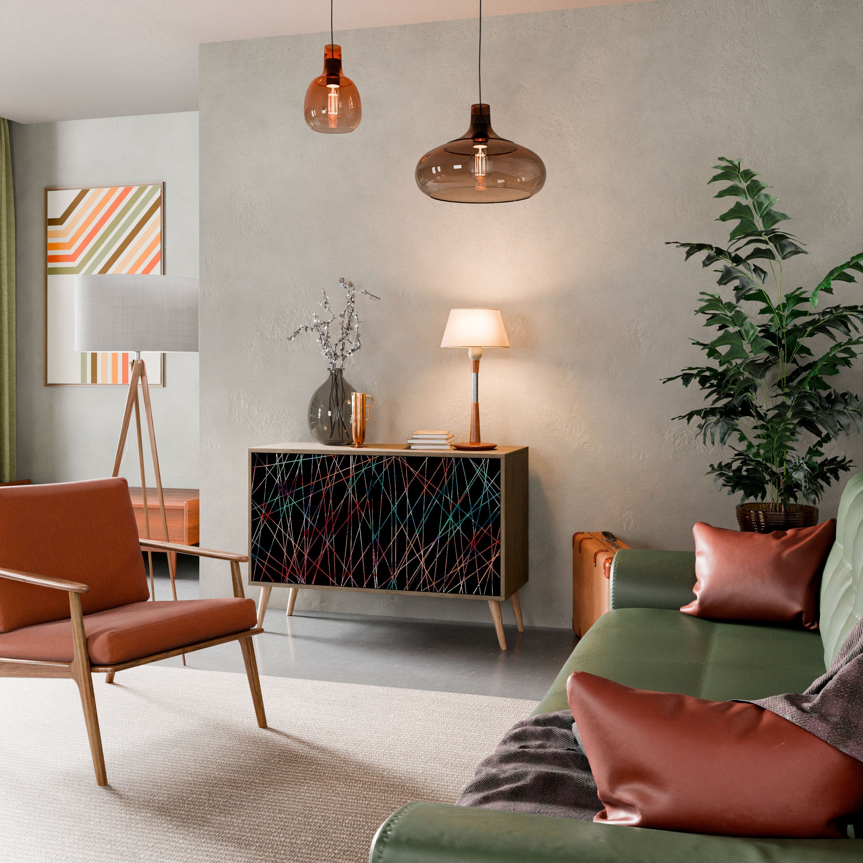 LUMINOUS SNARE Sideboard mit 2 Türen in Eichenoptik