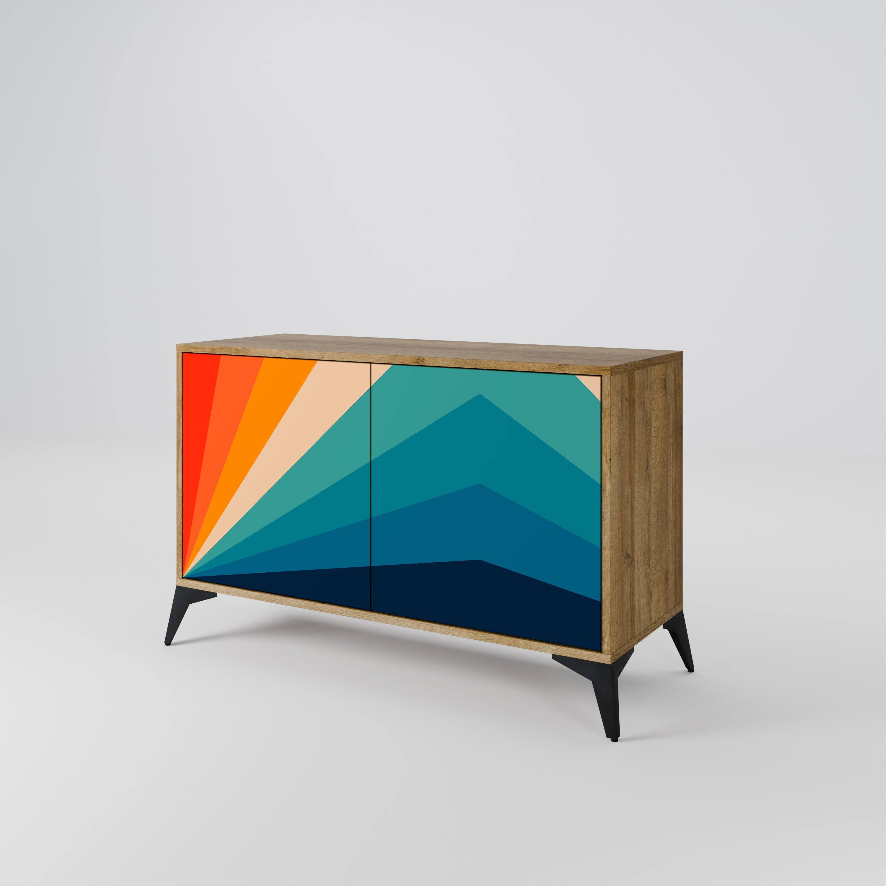 PRISM CONCUSSION Sideboard mit 2 Türen in Eichenoptik