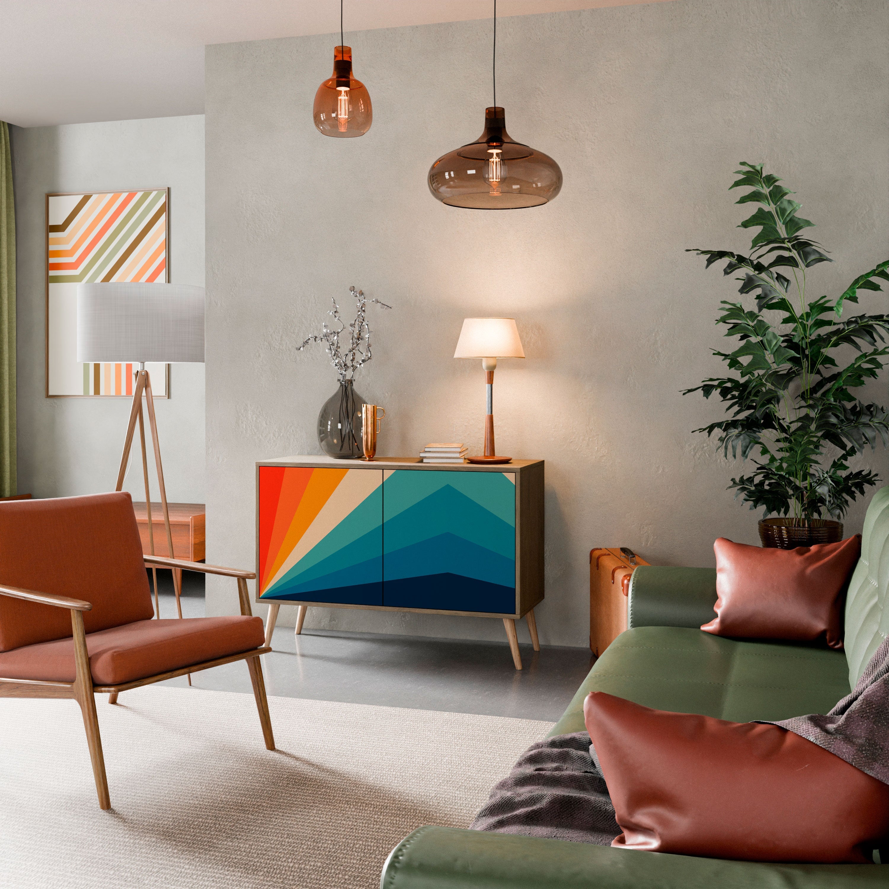 PRISM CONCUSSION Sideboard mit 2 Türen in Eichenoptik