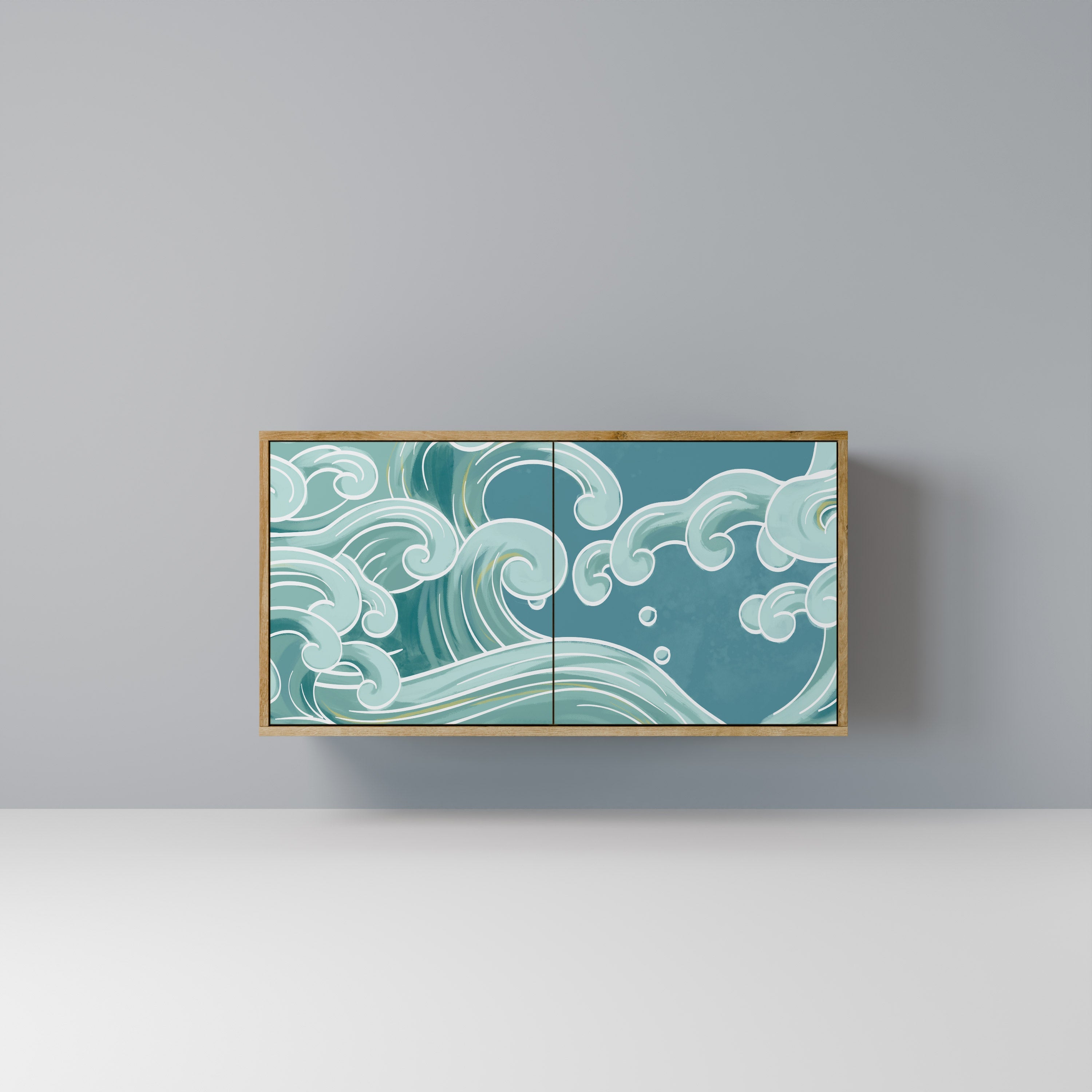 ASIAN SWAY Sideboard mit 2 Türen in Eichenoptik