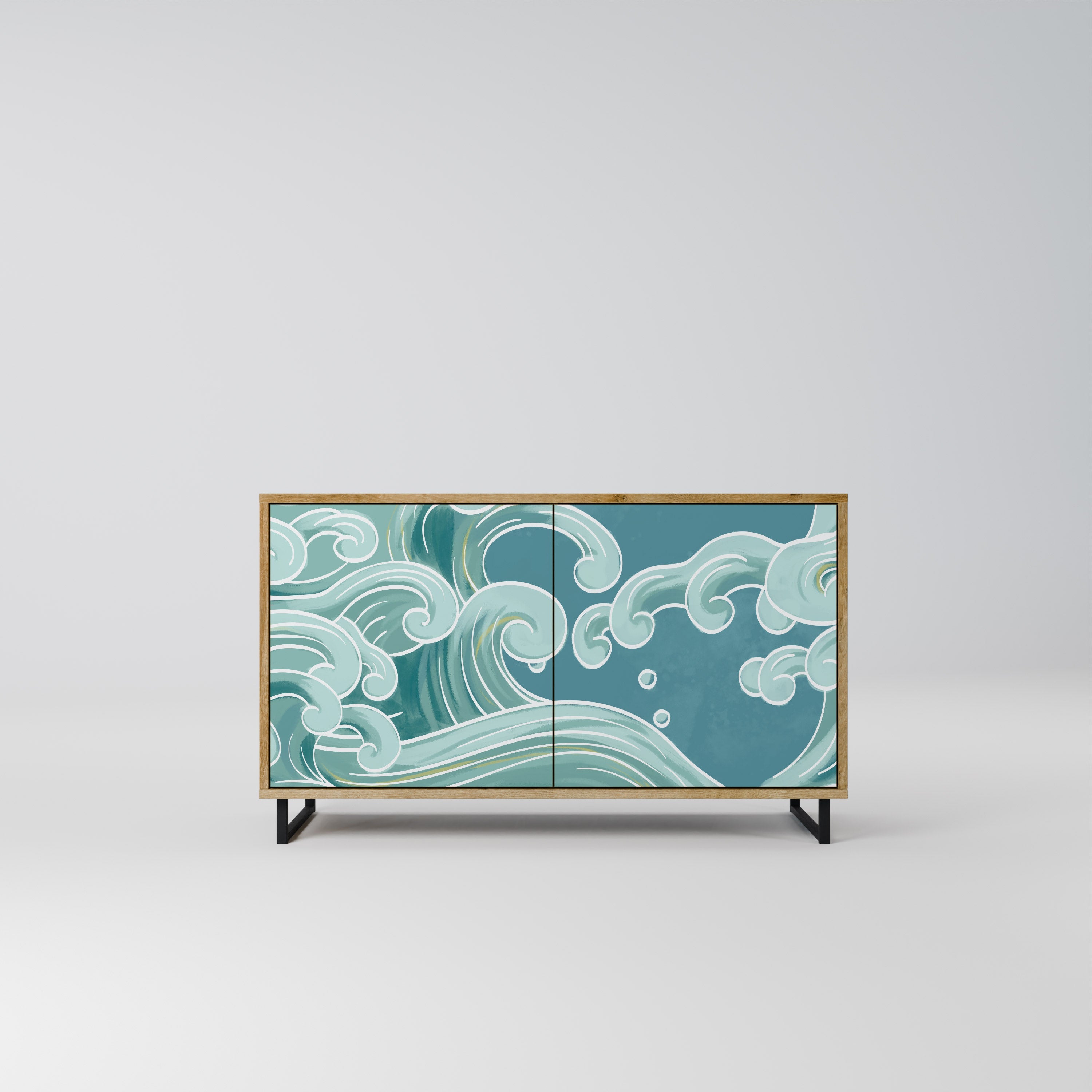 ASIAN SWAY Sideboard mit 2 Türen in Eichenoptik