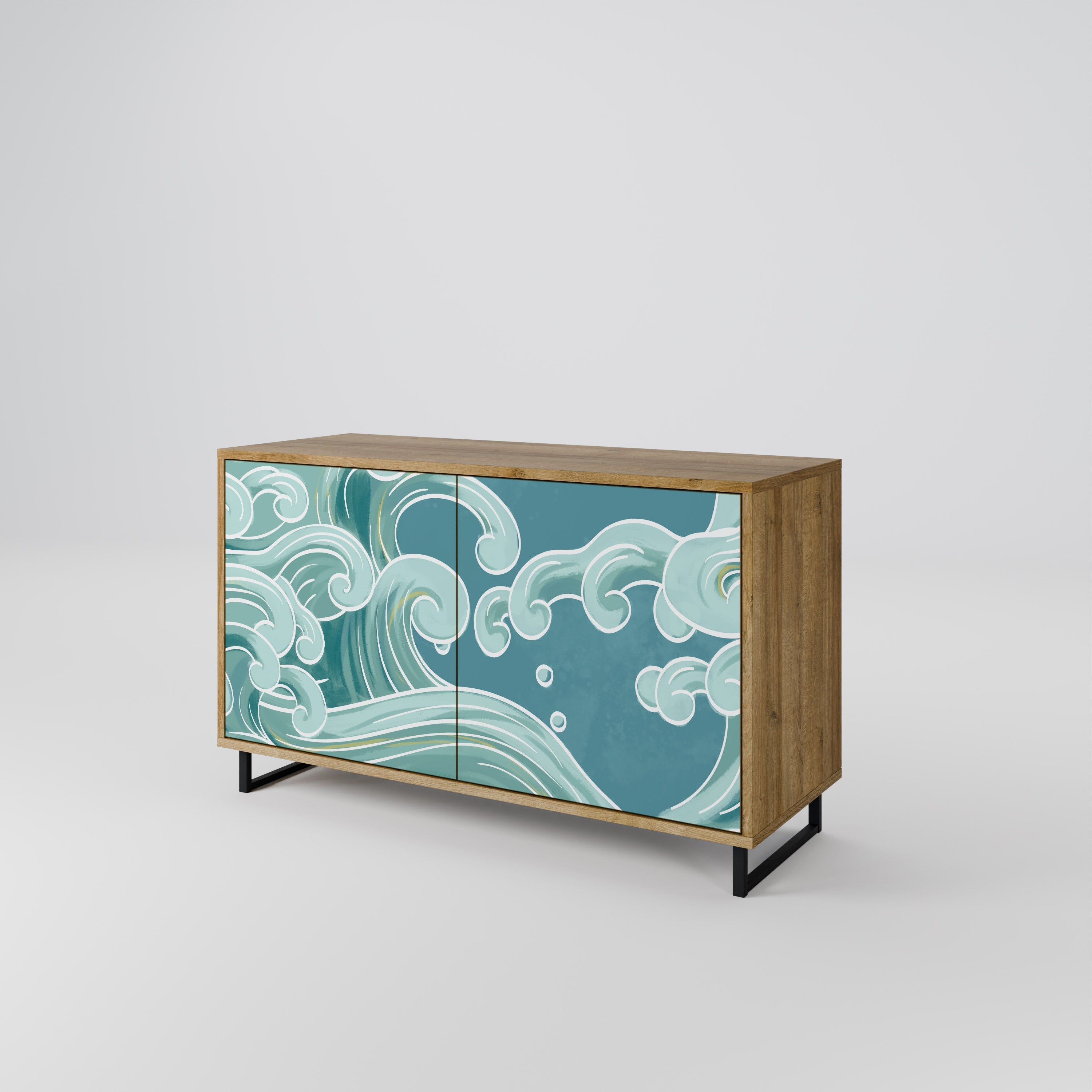 ASIAN SWAY Sideboard mit 2 Türen in Eichenoptik