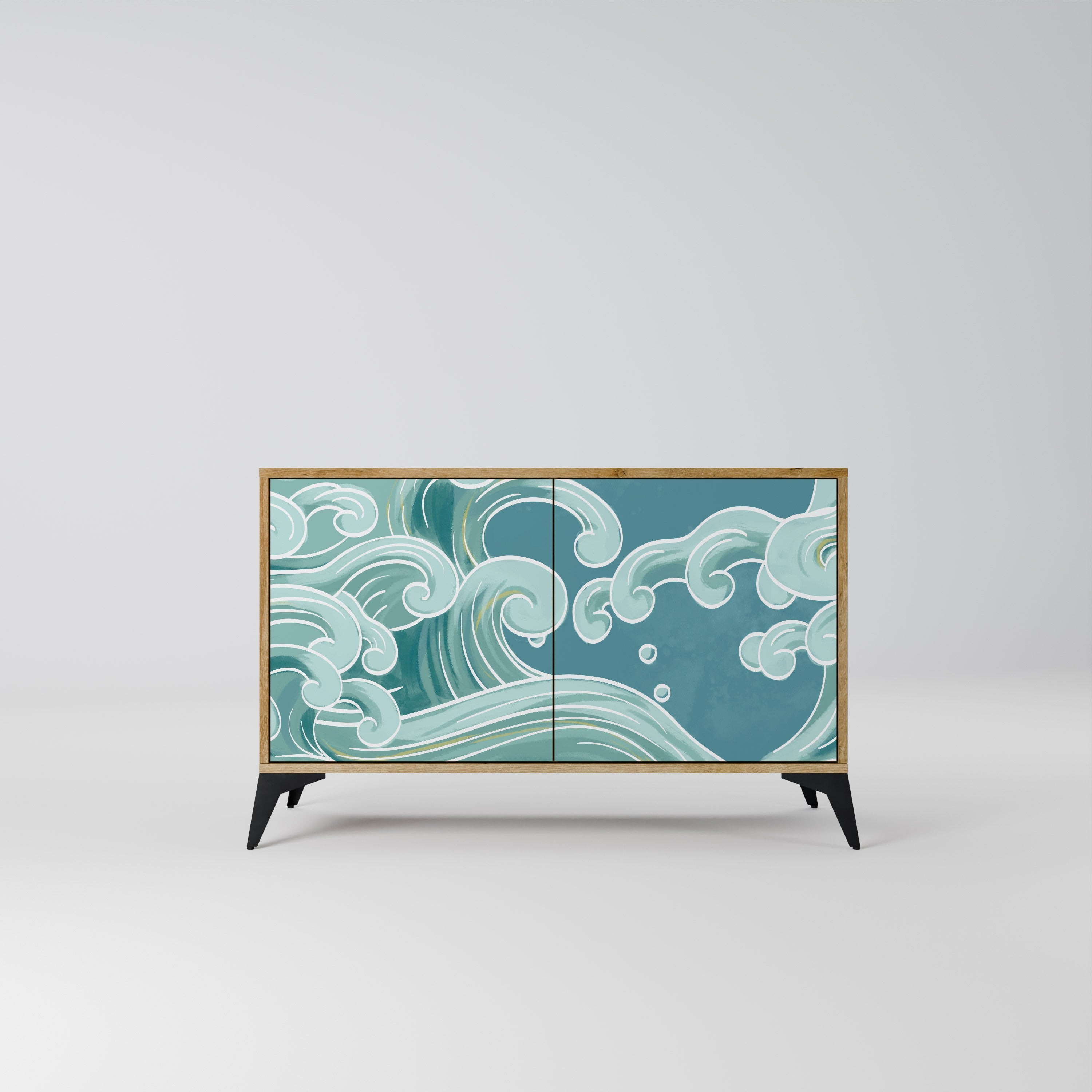ASIAN SWAY Sideboard mit 2 Türen in Eichenoptik