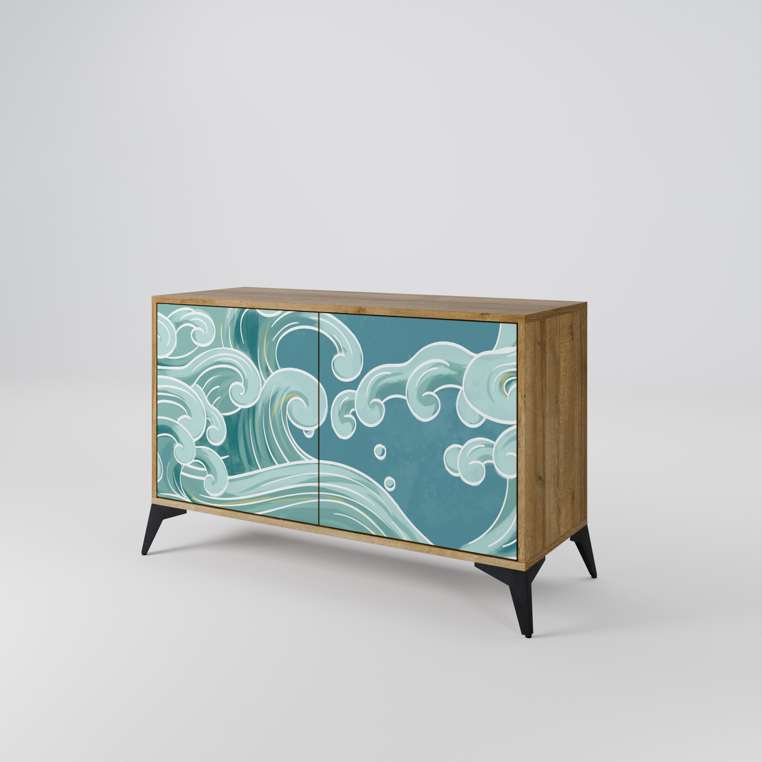 ASIAN SWAY Sideboard mit 2 Türen in Eichenoptik