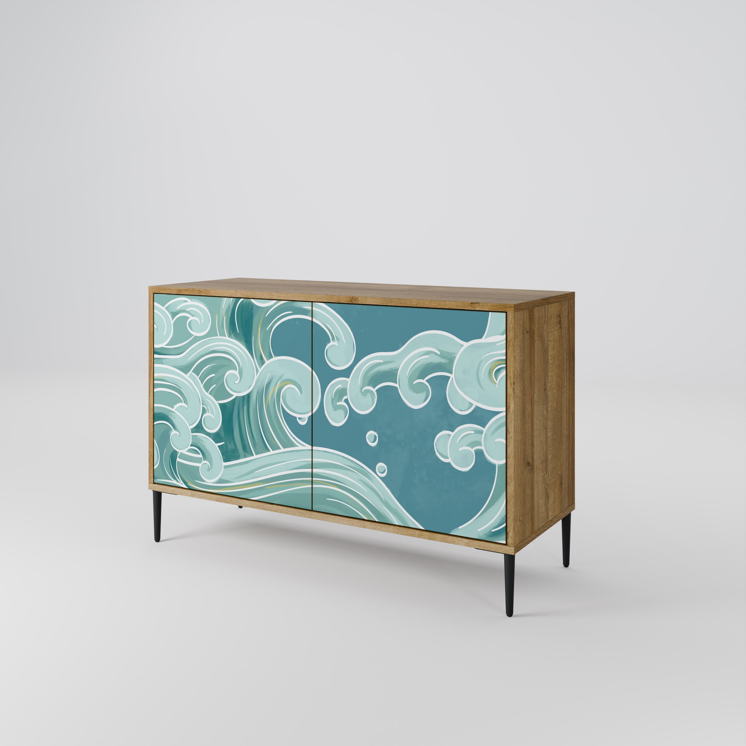 ASIAN SWAY Sideboard mit 2 Türen in Eichenoptik