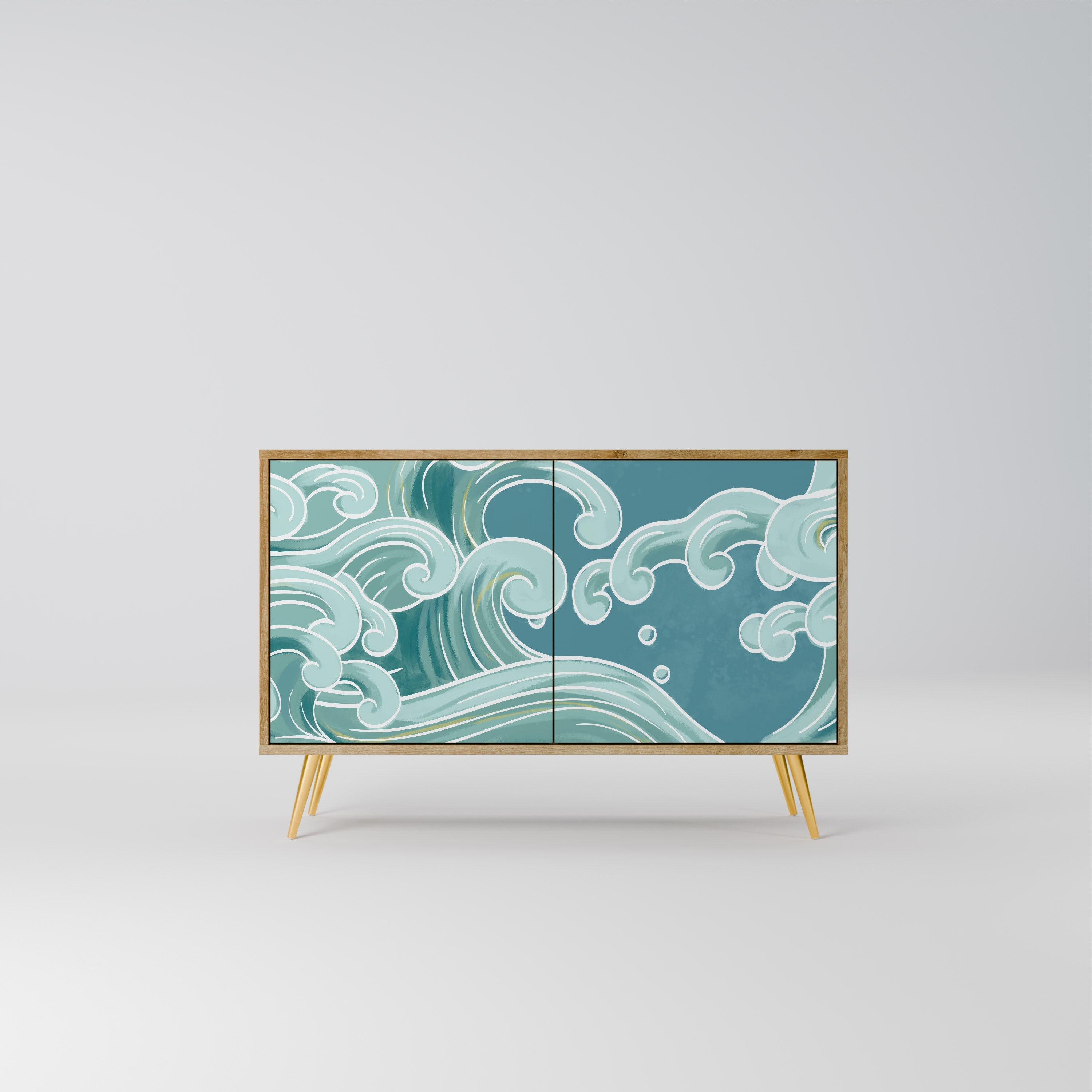 ASIAN SWAY Sideboard mit 2 Türen in Eichenoptik