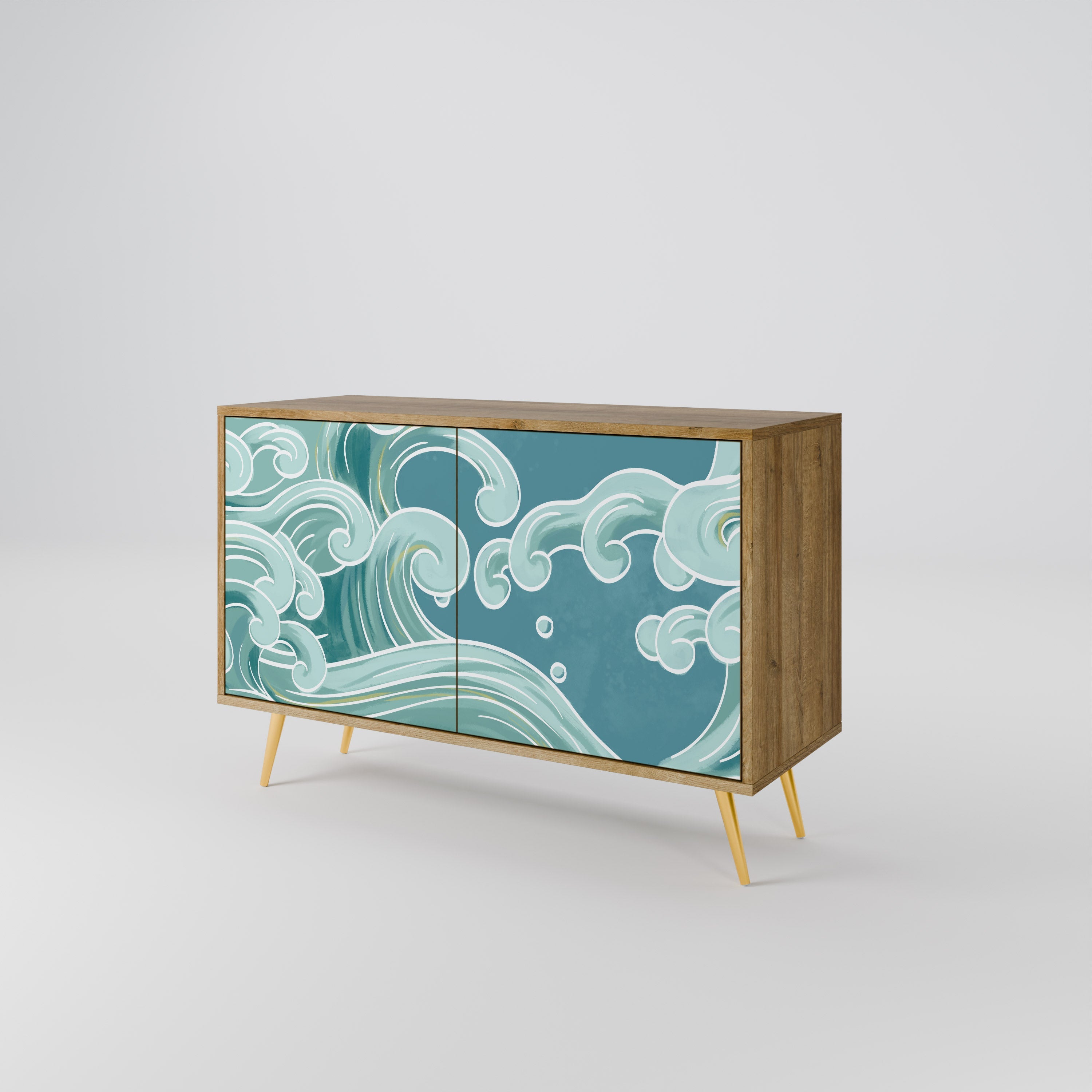 ASIAN SWAY Sideboard mit 2 Türen in Eichenoptik