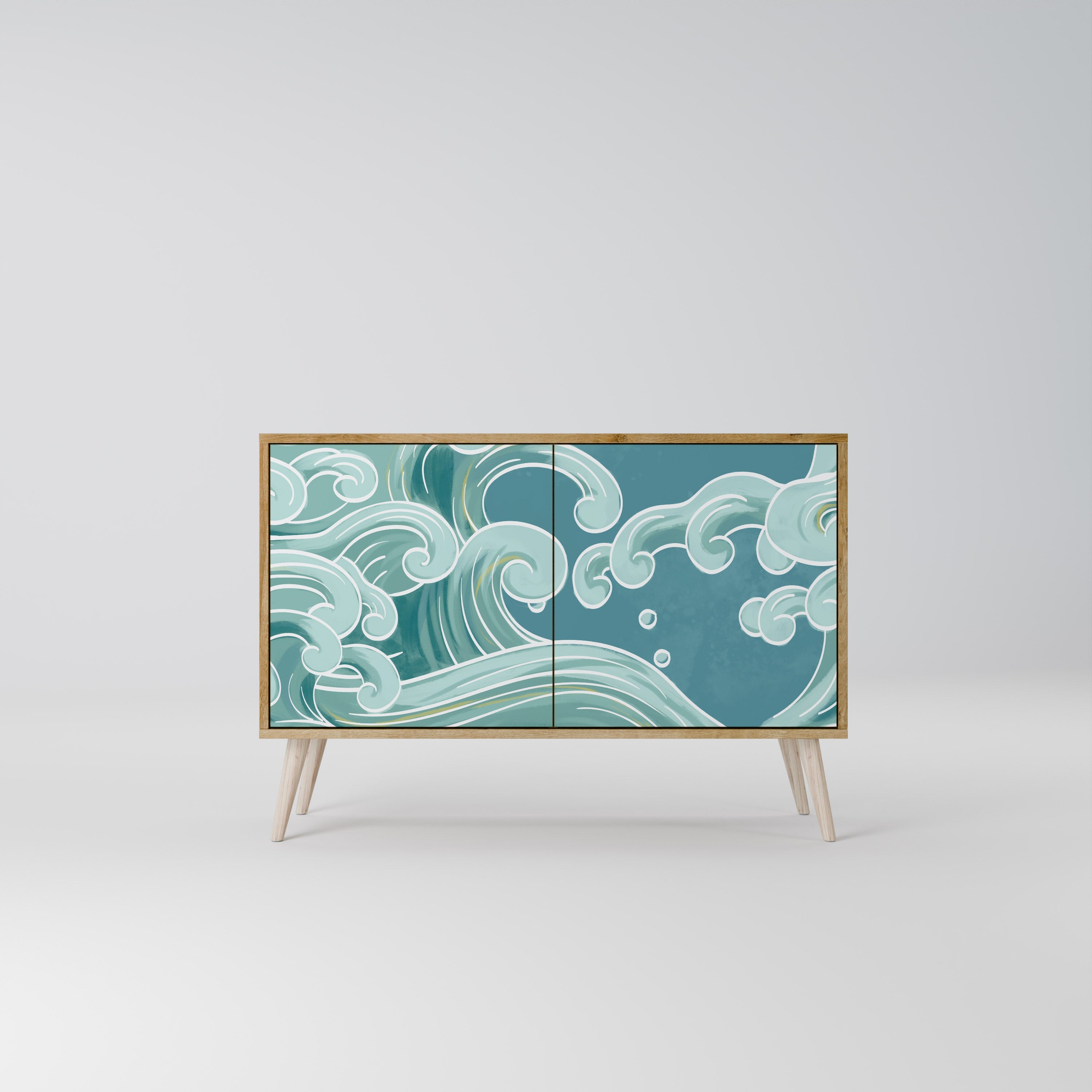ASIAN SWAY Sideboard mit 2 Türen in Eichenoptik