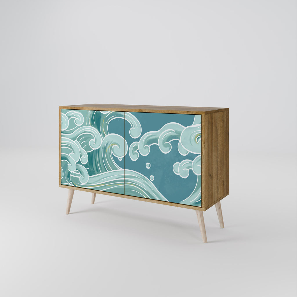 ASIAN SWAY Sideboard mit 2 Türen in Eichenoptik