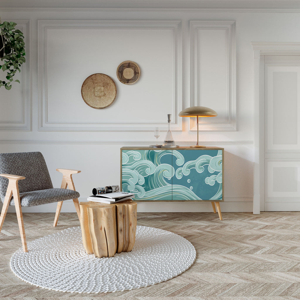 ASIAN SWAY Sideboard mit 2 Türen in Eichenoptik