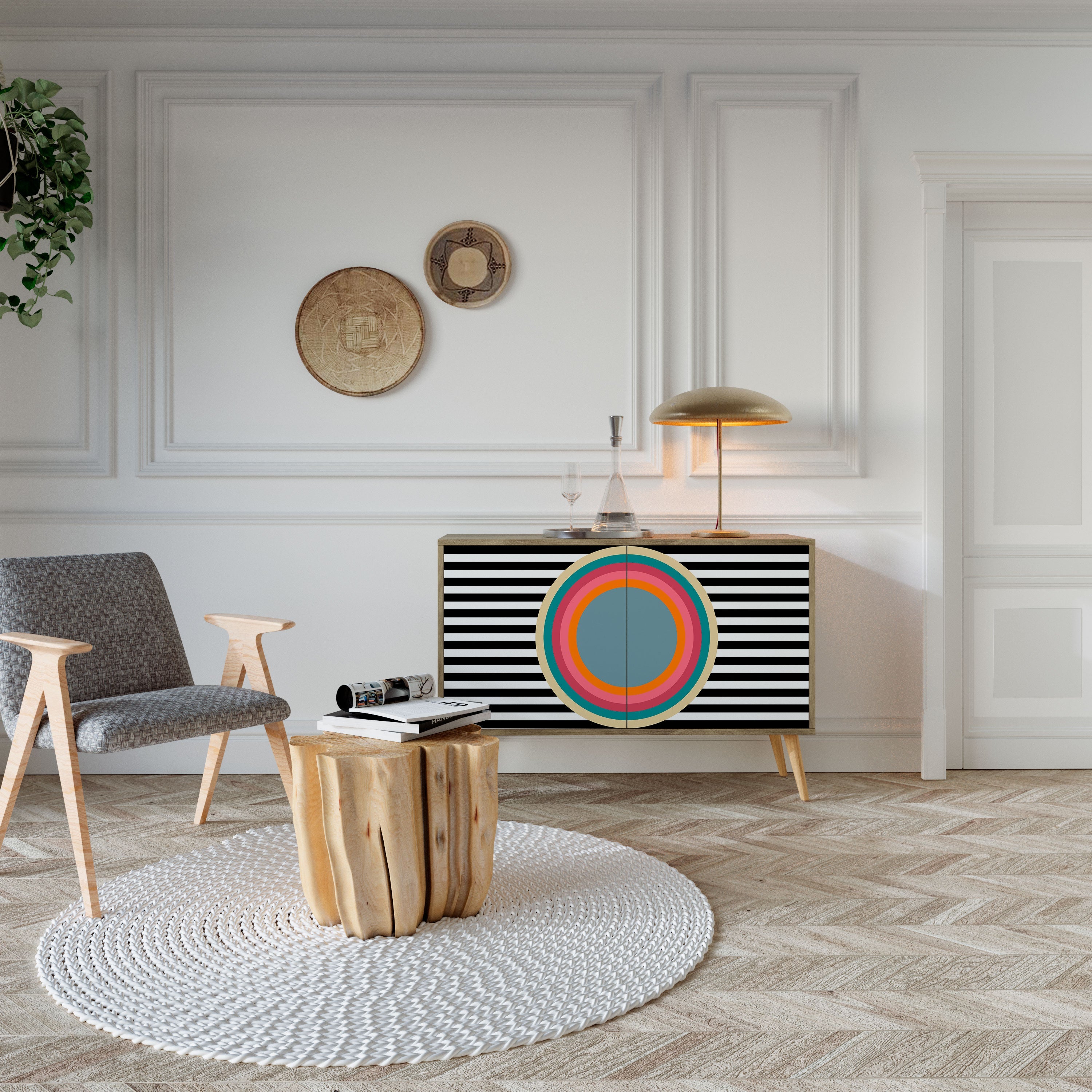 SPECTRA SHOWCASE Sideboard mit 2 Türen in Eichenoptik