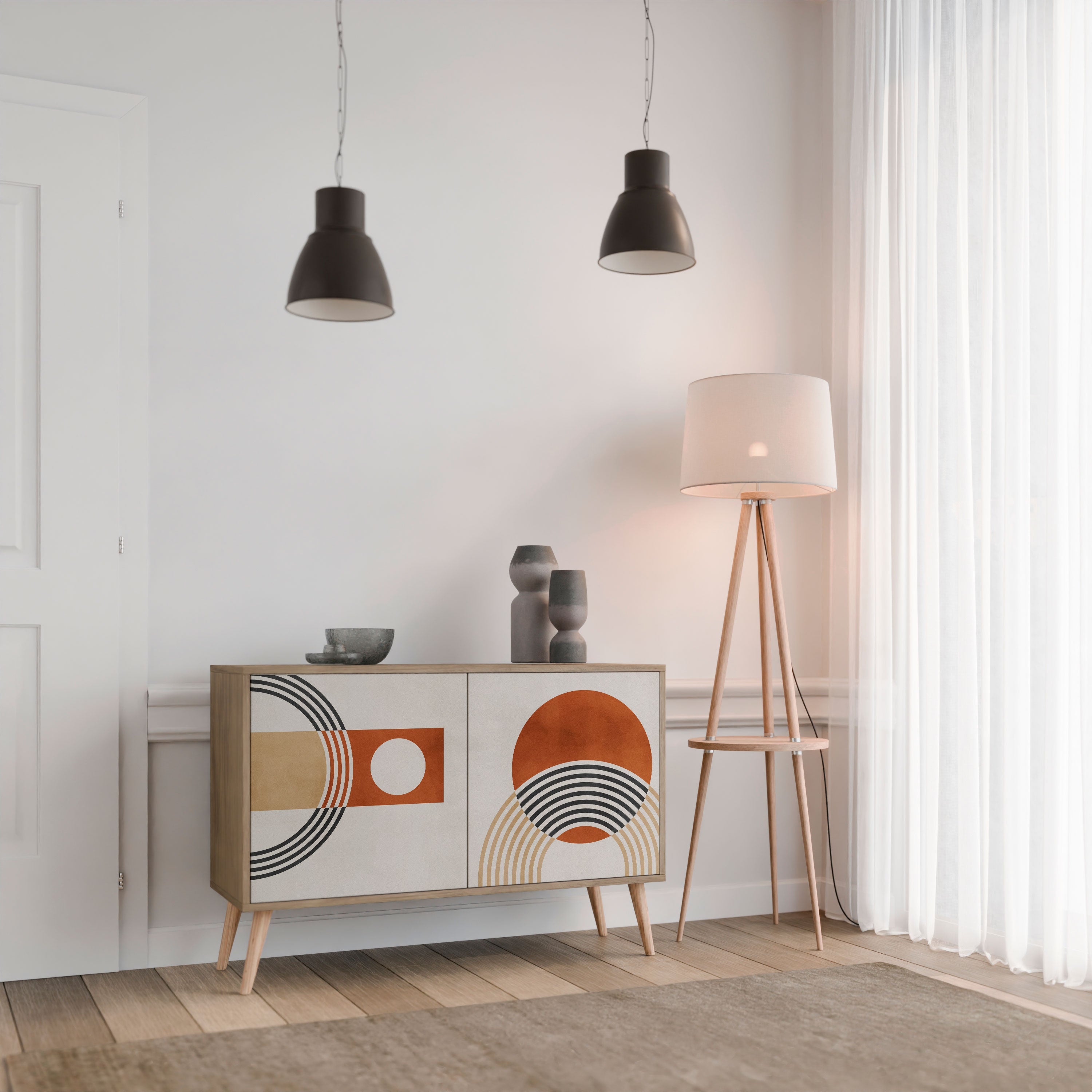 SPACE AROUND Sideboard mit 2 Türen in Eichenoptik