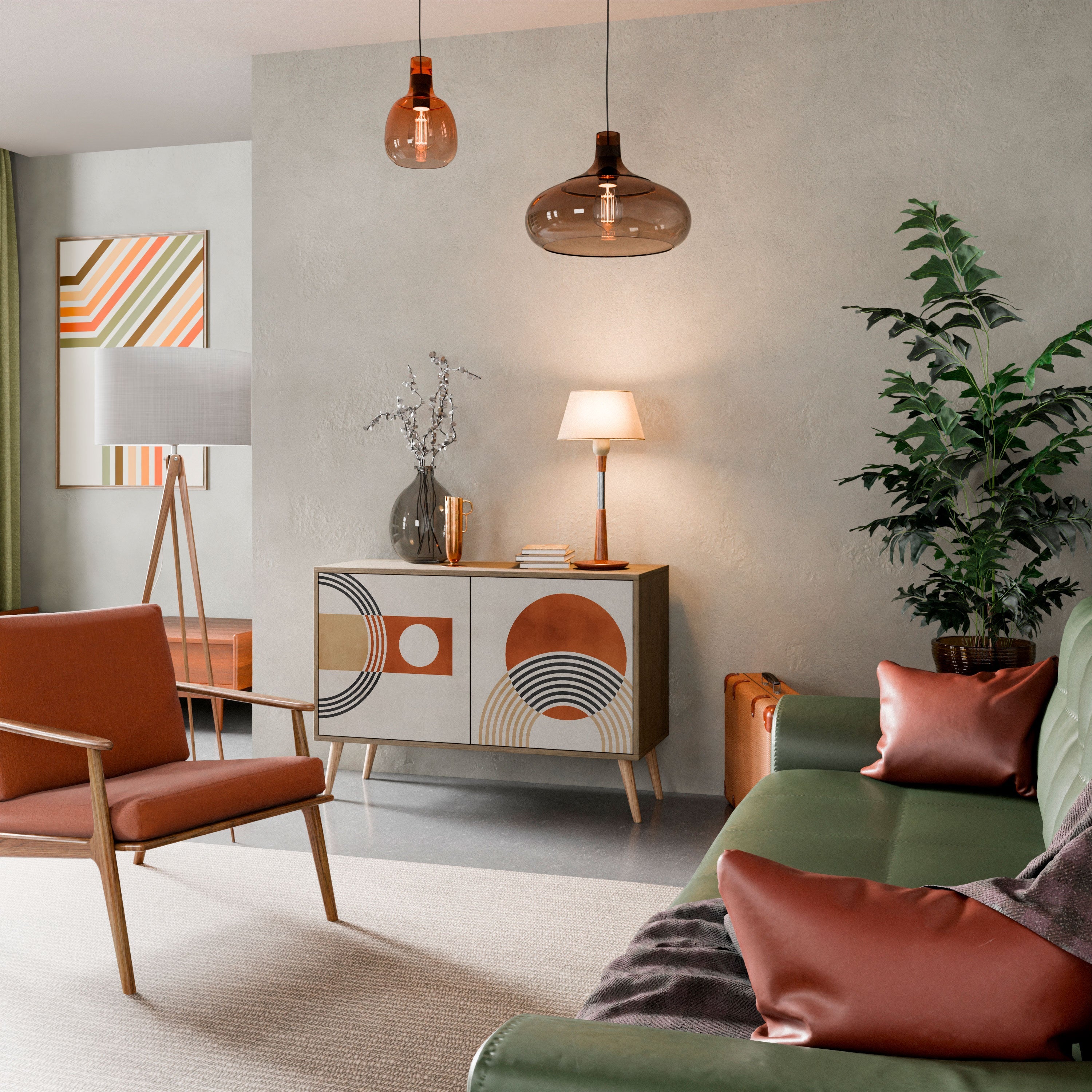 SPACE AROUND Sideboard mit 2 Türen in Eichenoptik