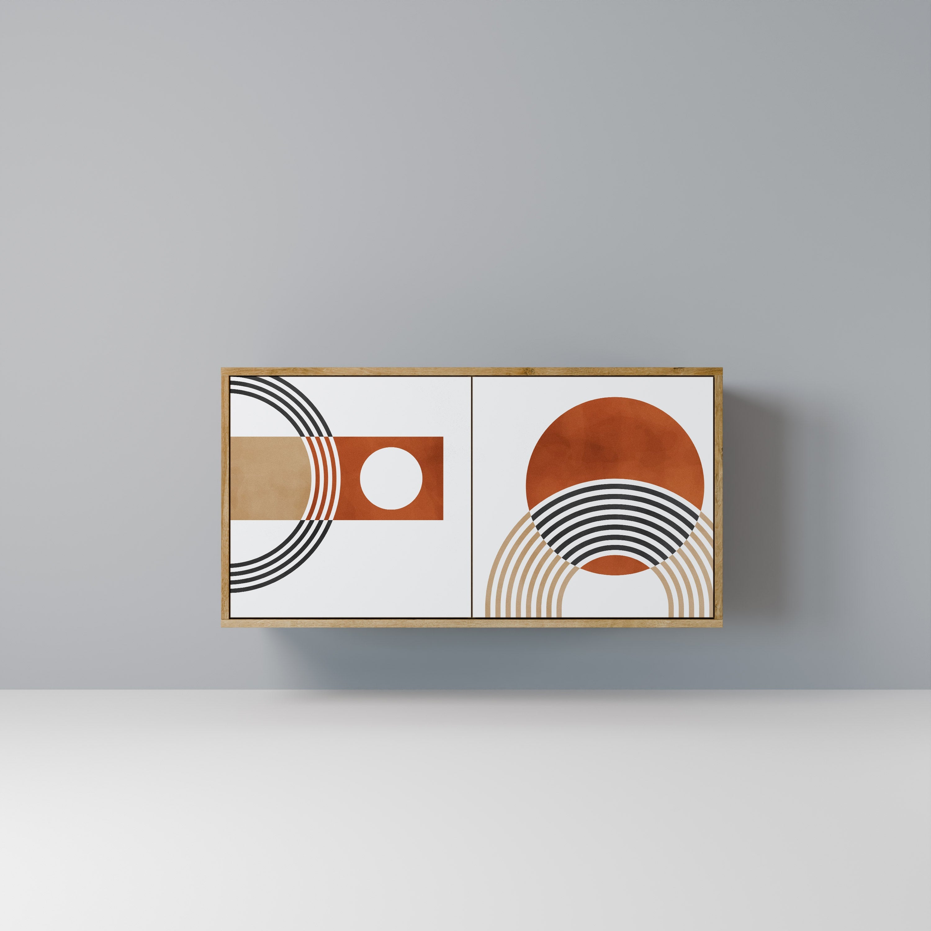 CIRCLE RHYTM Sideboard mit 2 Türen in Eichenoptik