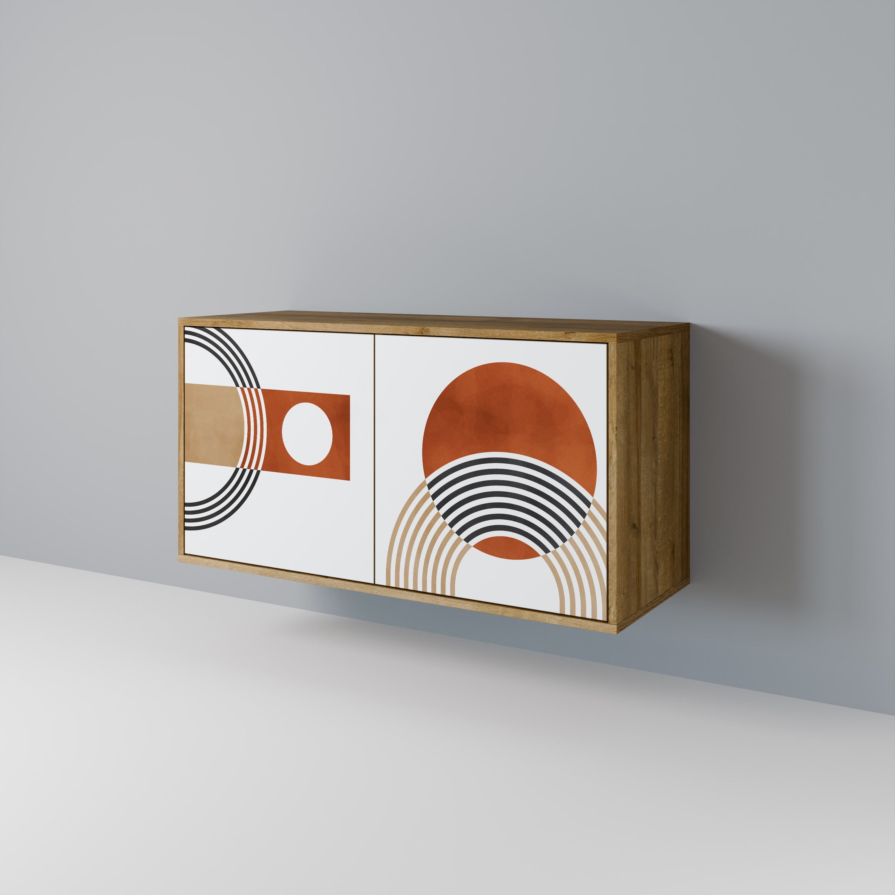 CIRCLE RHYTM Sideboard mit 2 Türen in Eichenoptik
