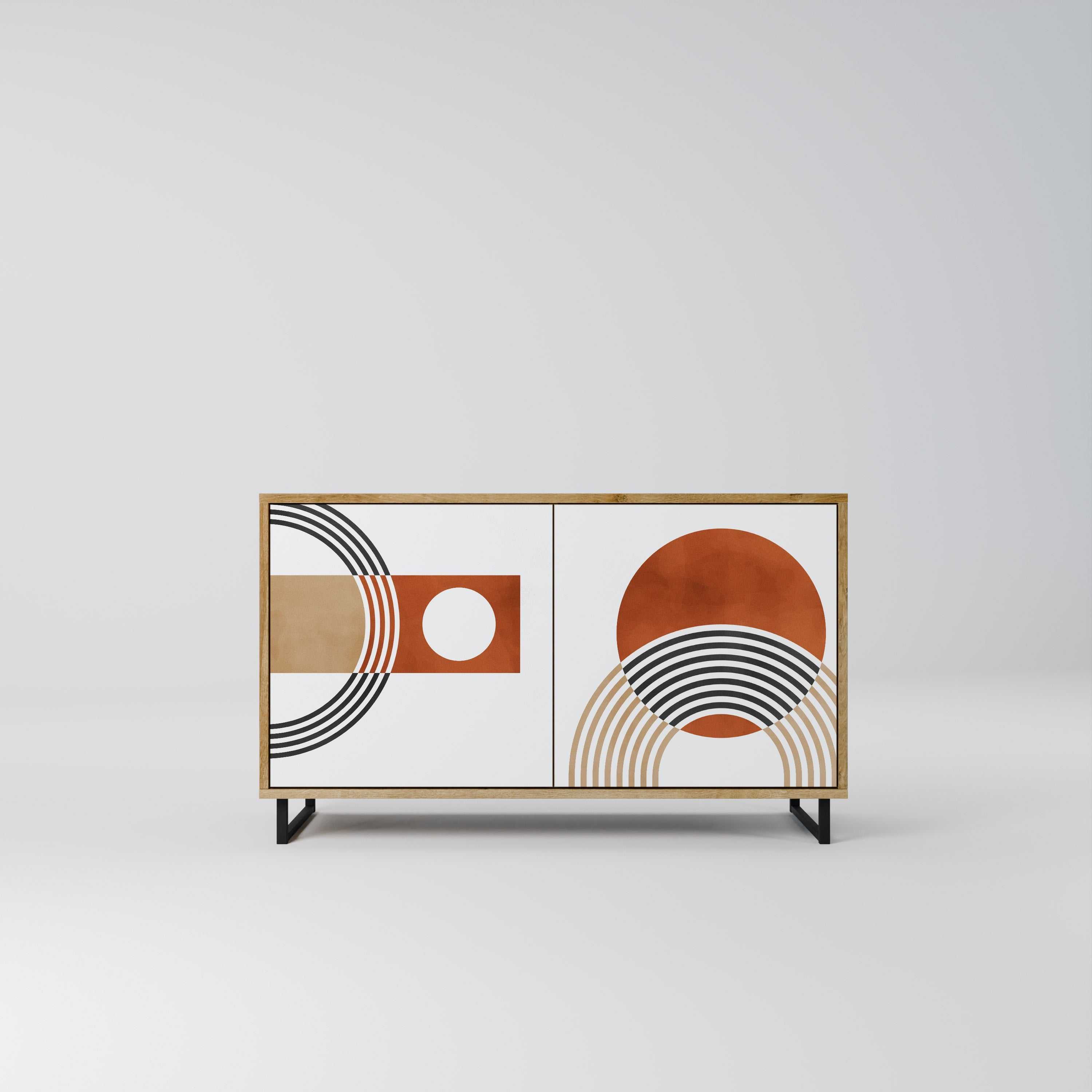 CIRCLE RHYTM Sideboard mit 2 Türen in Eichenoptik