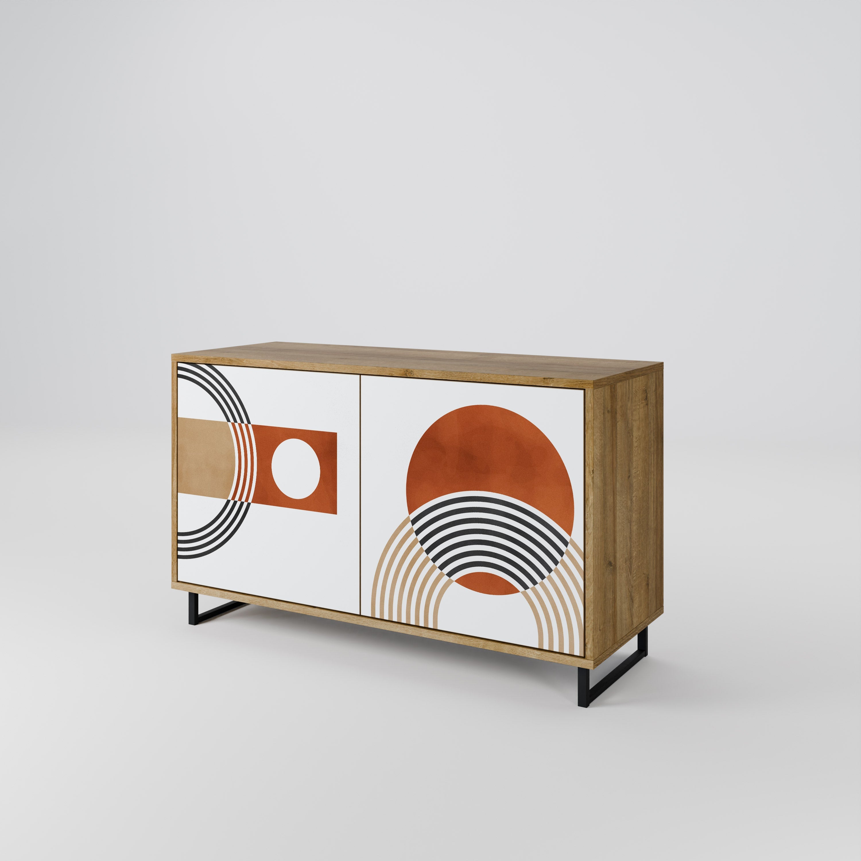 CIRCLE RHYTM Sideboard mit 2 Türen in Eichenoptik