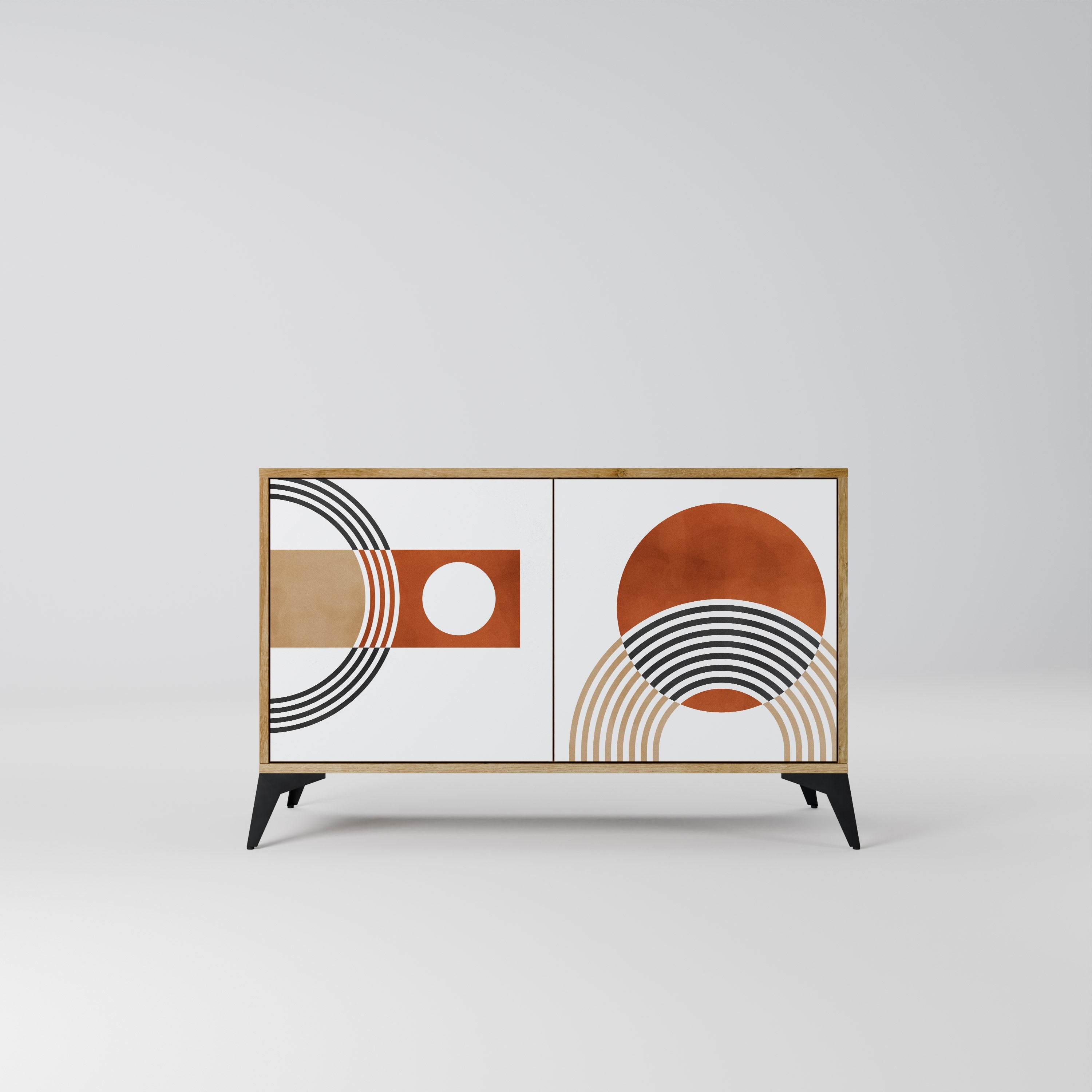 CIRCLE RHYTM Sideboard mit 2 Türen in Eichenoptik