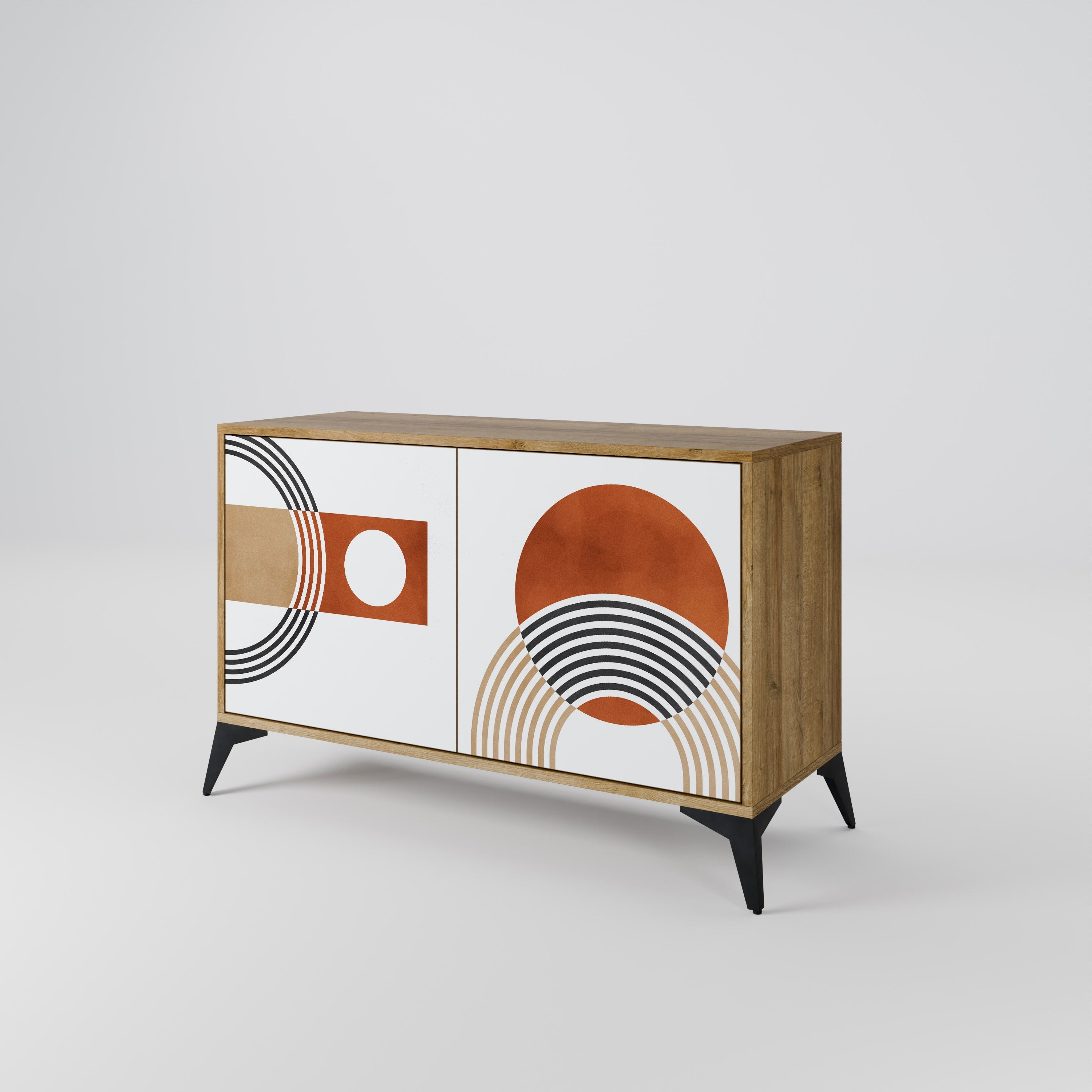 CIRCLE RHYTM Sideboard mit 2 Türen in Eichenoptik