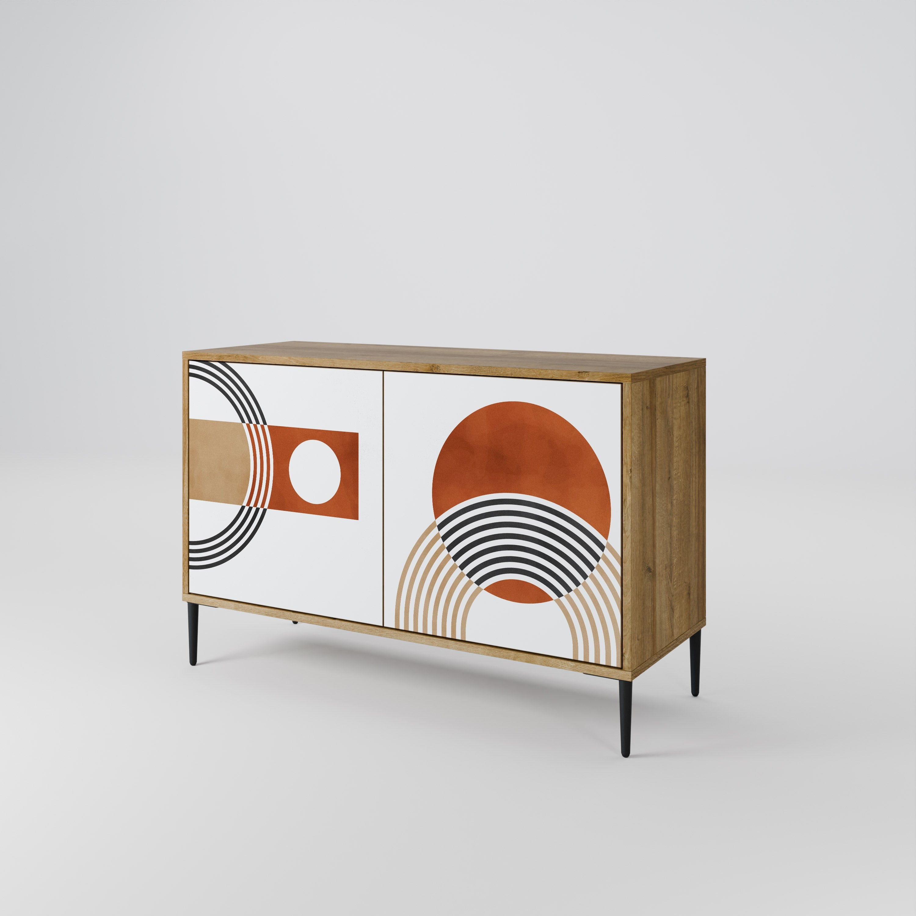 CIRCLE RHYTM Sideboard mit 2 Türen in Eichenoptik
