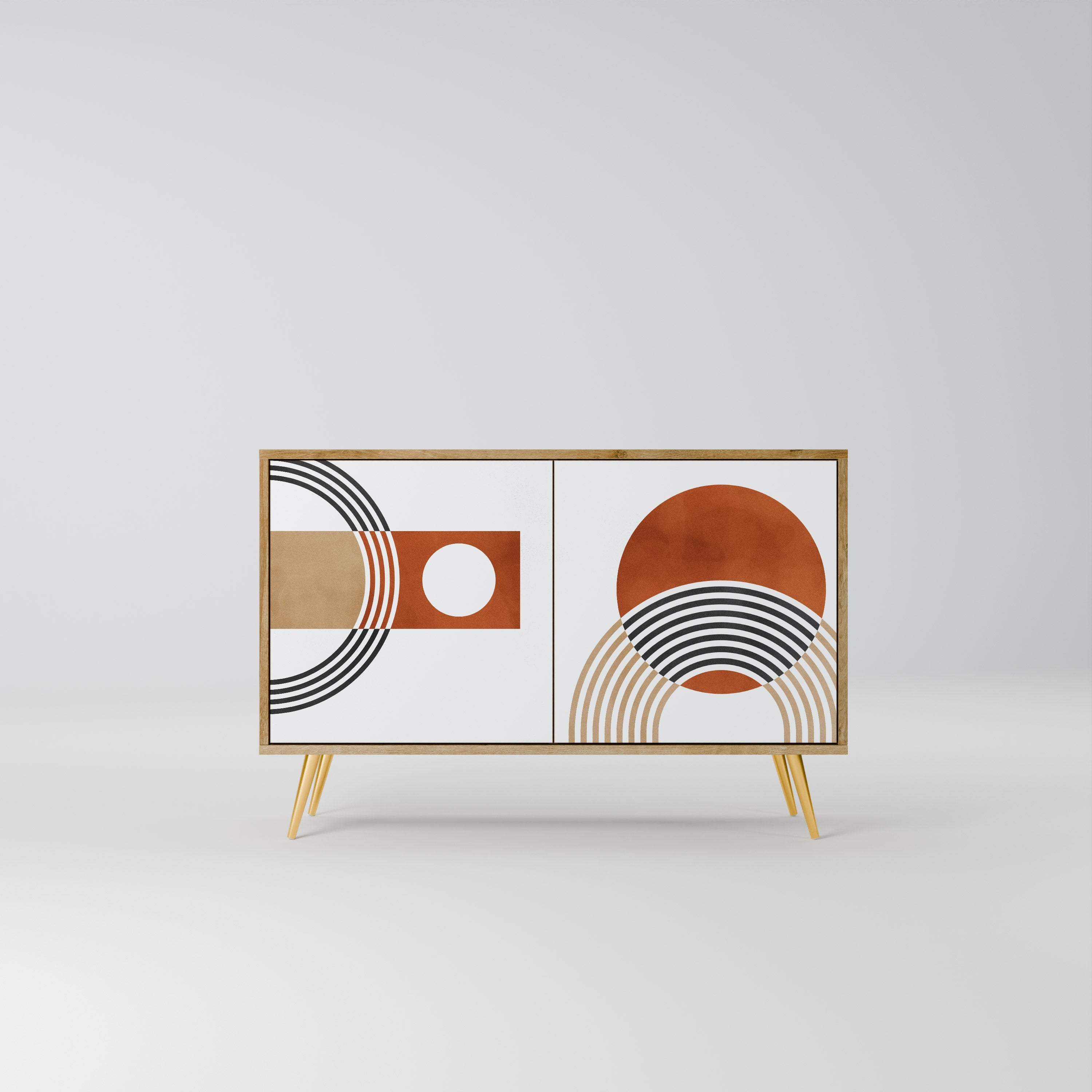 CIRCLE RHYTM Sideboard mit 2 Türen in Eichenoptik
