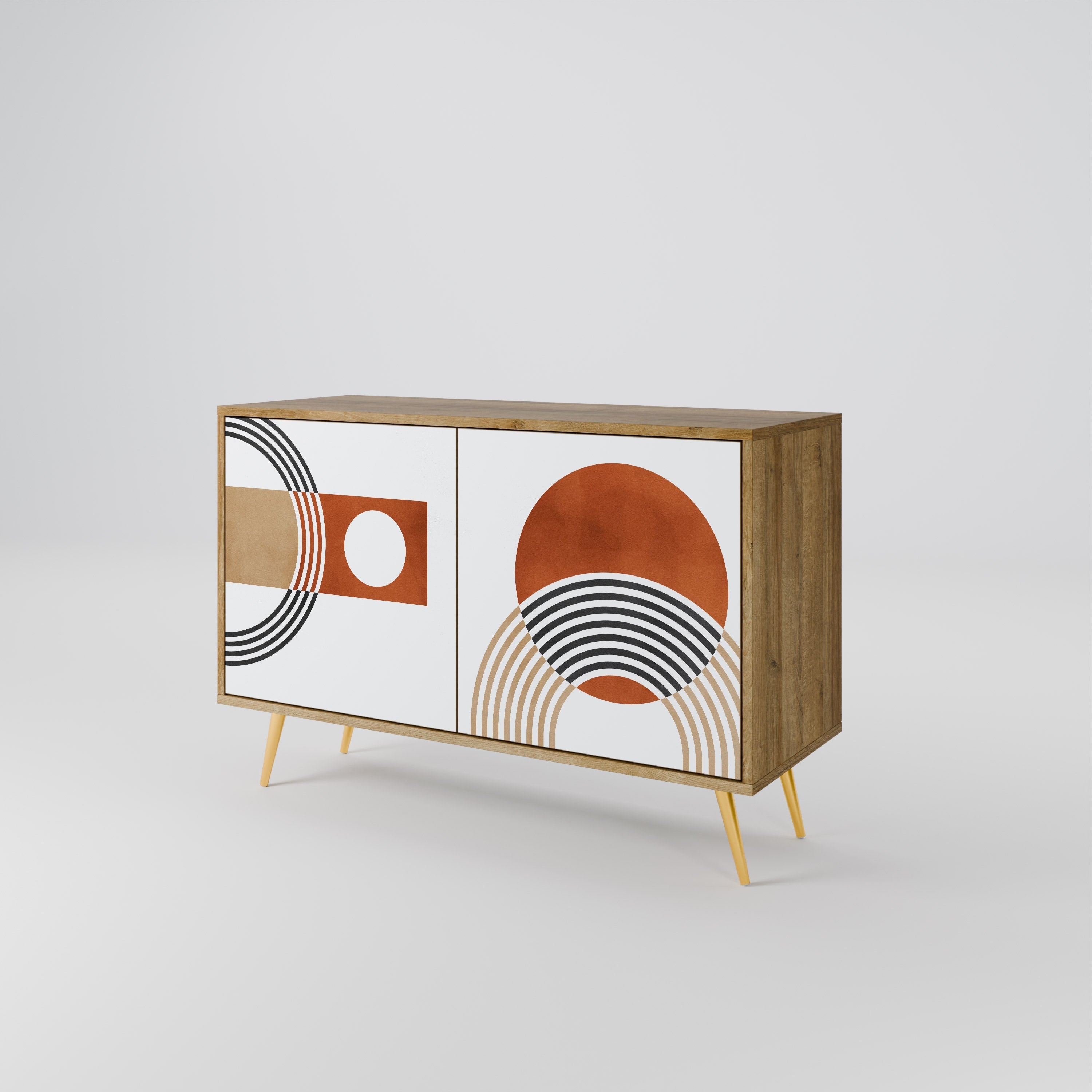 CIRCLE RHYTM Sideboard mit 2 Türen in Eichenoptik