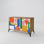 GEOMETRIC GLIMMER Sideboard mit 2 Türen in Eiche-Optik