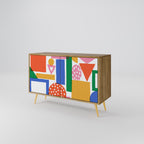 GEOMETRIC GLIMMER Sideboard mit 2 Türen in Eiche-Optik