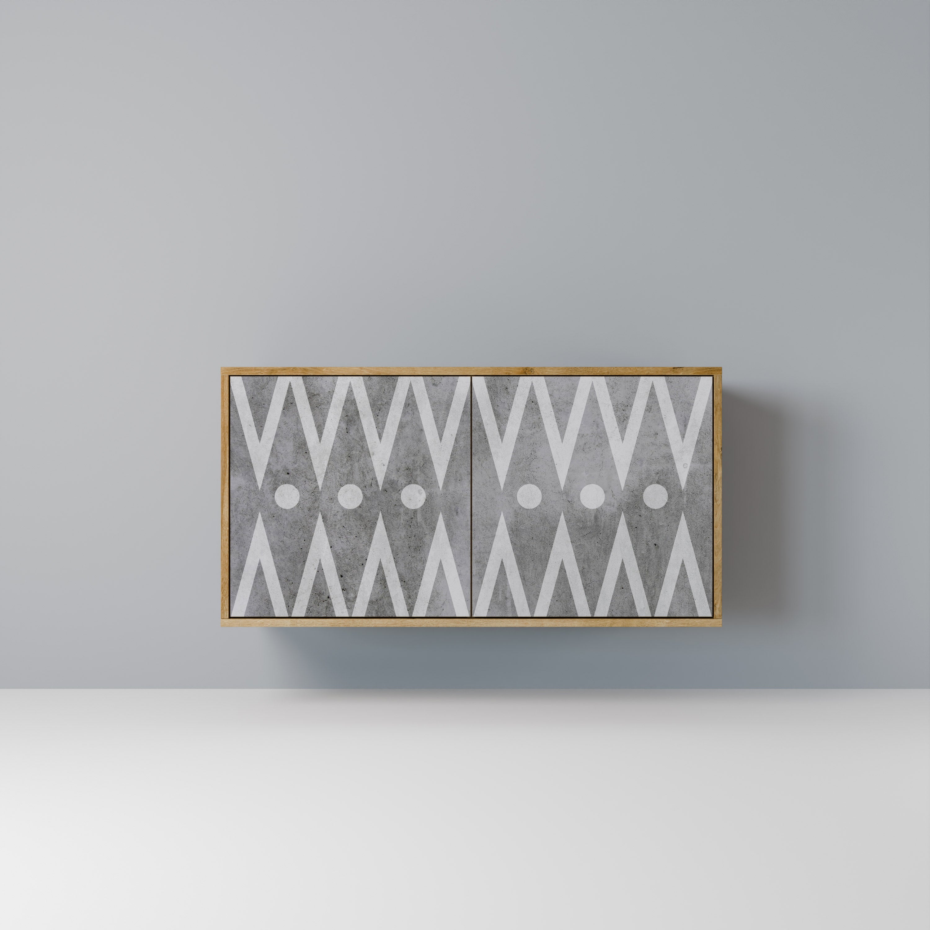 SHARP EDGES Sideboard mit 2 Türen in Eichenoptik