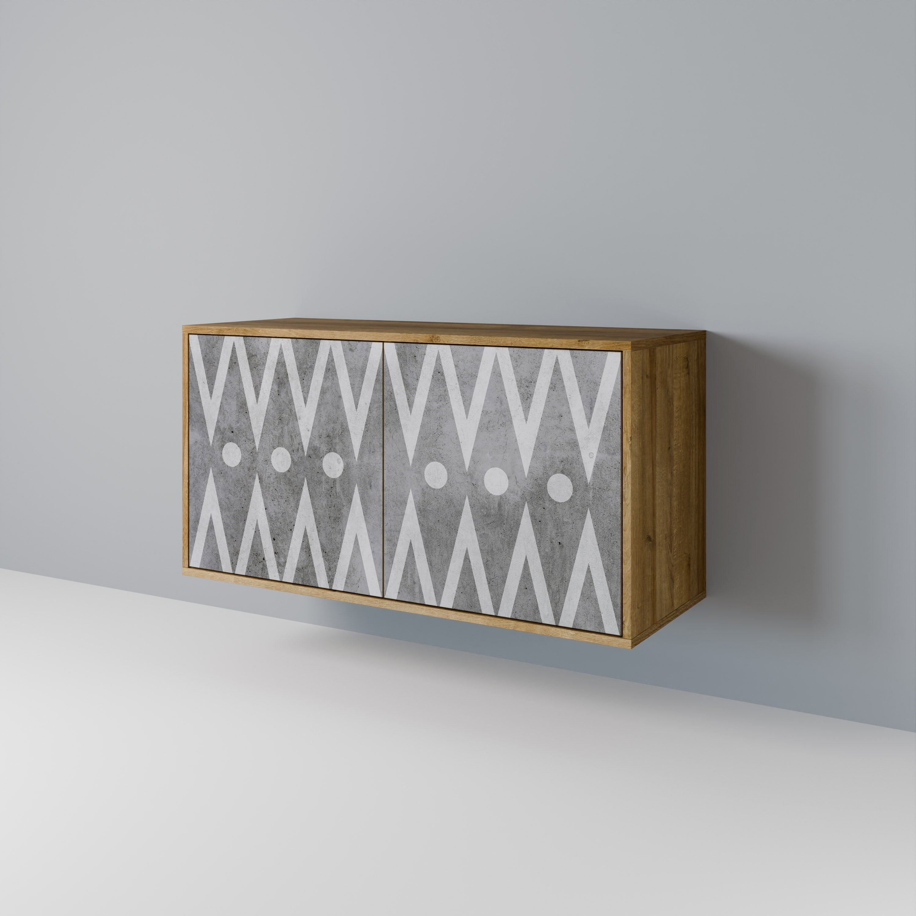 SHARP EDGES Sideboard mit 2 Türen in Eichenoptik