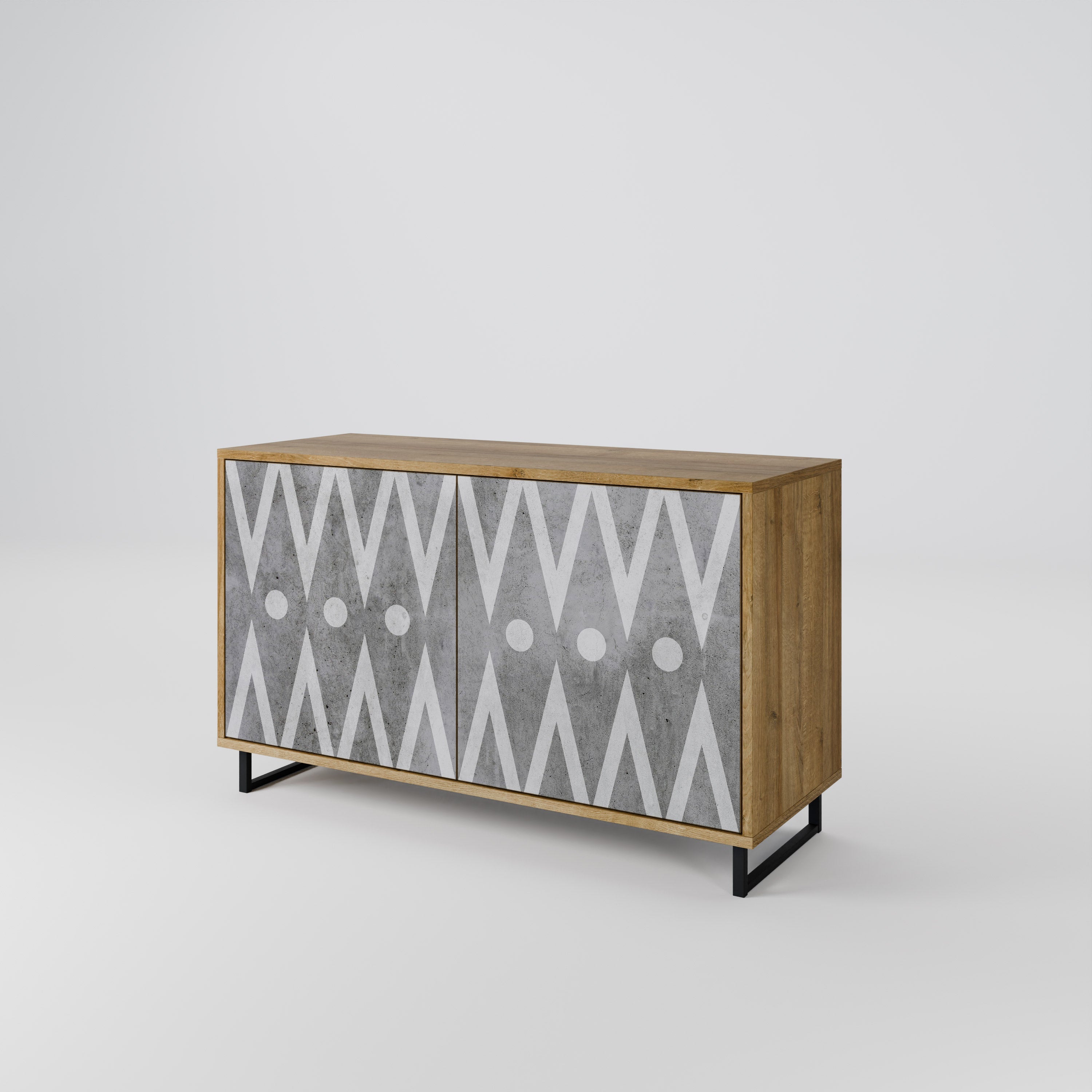 SHARP EDGES Sideboard mit 2 Türen in Eichenoptik