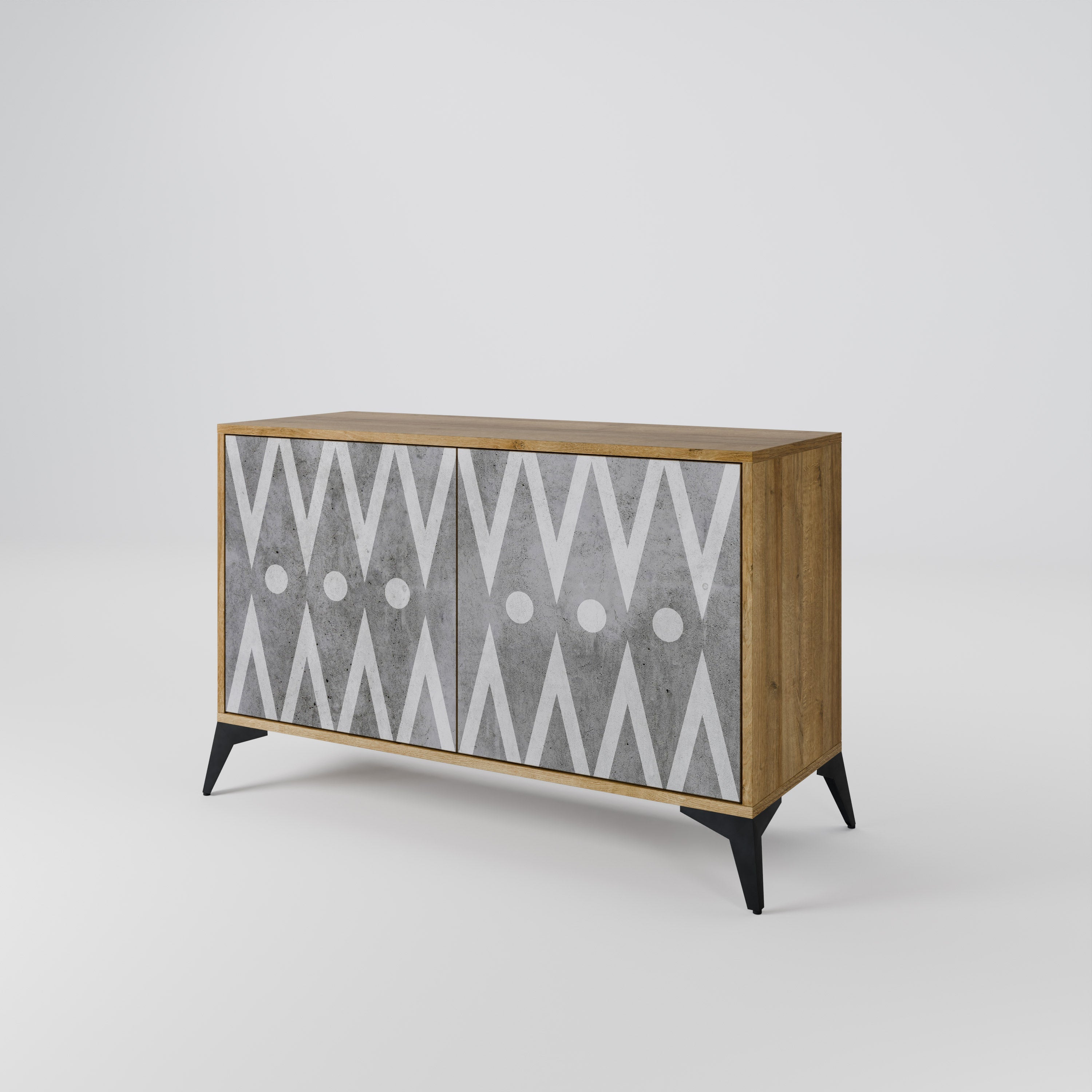 SHARP EDGES Sideboard mit 2 Türen in Eichenoptik