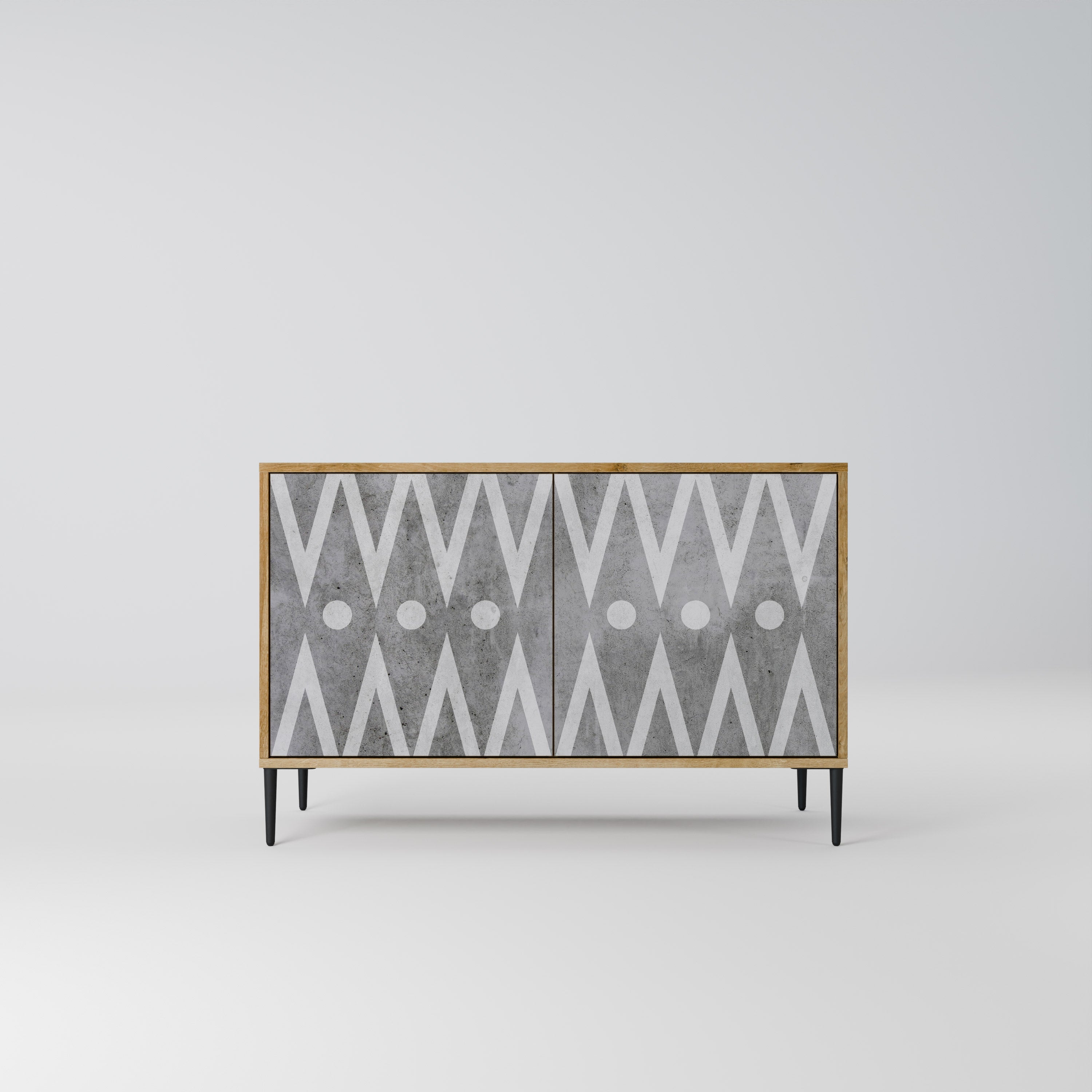 SHARP EDGES Sideboard mit 2 Türen in Eichenoptik