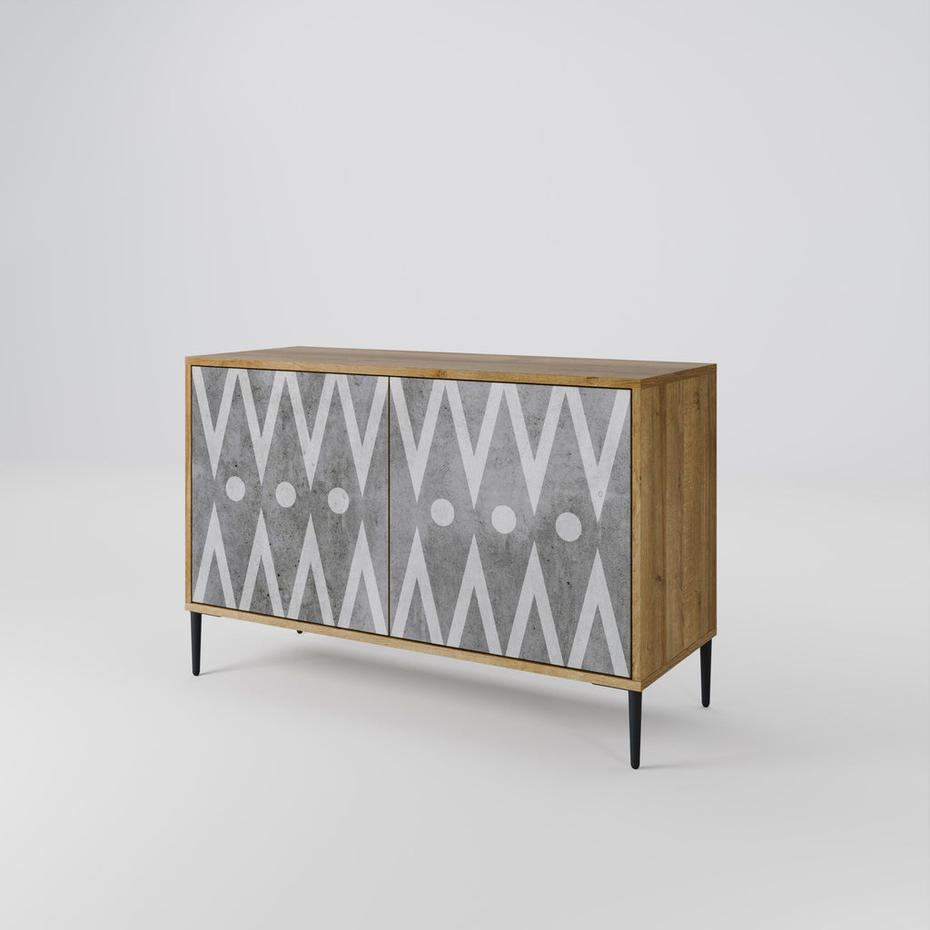 SHARP EDGES Sideboard mit 2 Türen in Eichenoptik