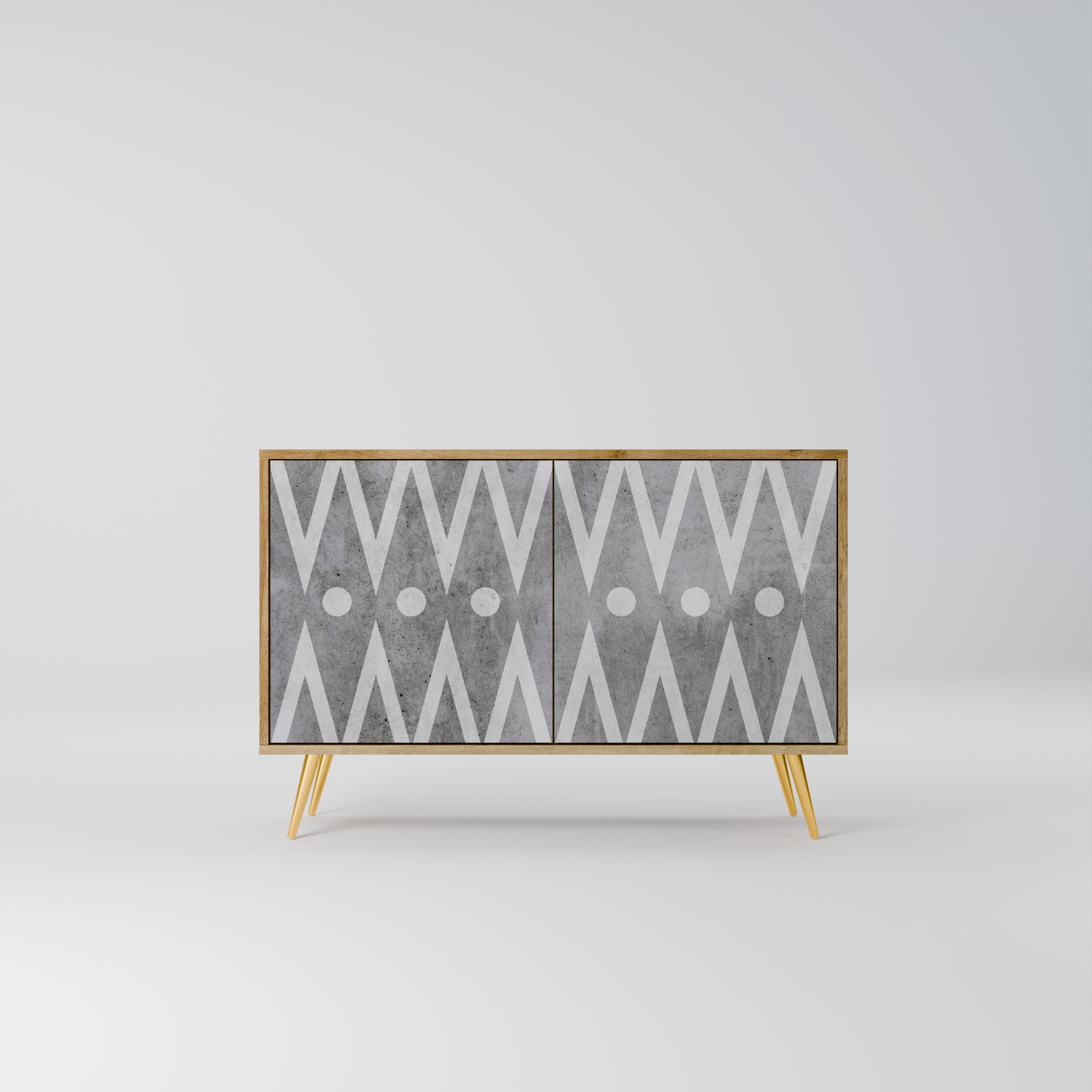 SHARP EDGES Sideboard mit 2 Türen in Eichenoptik