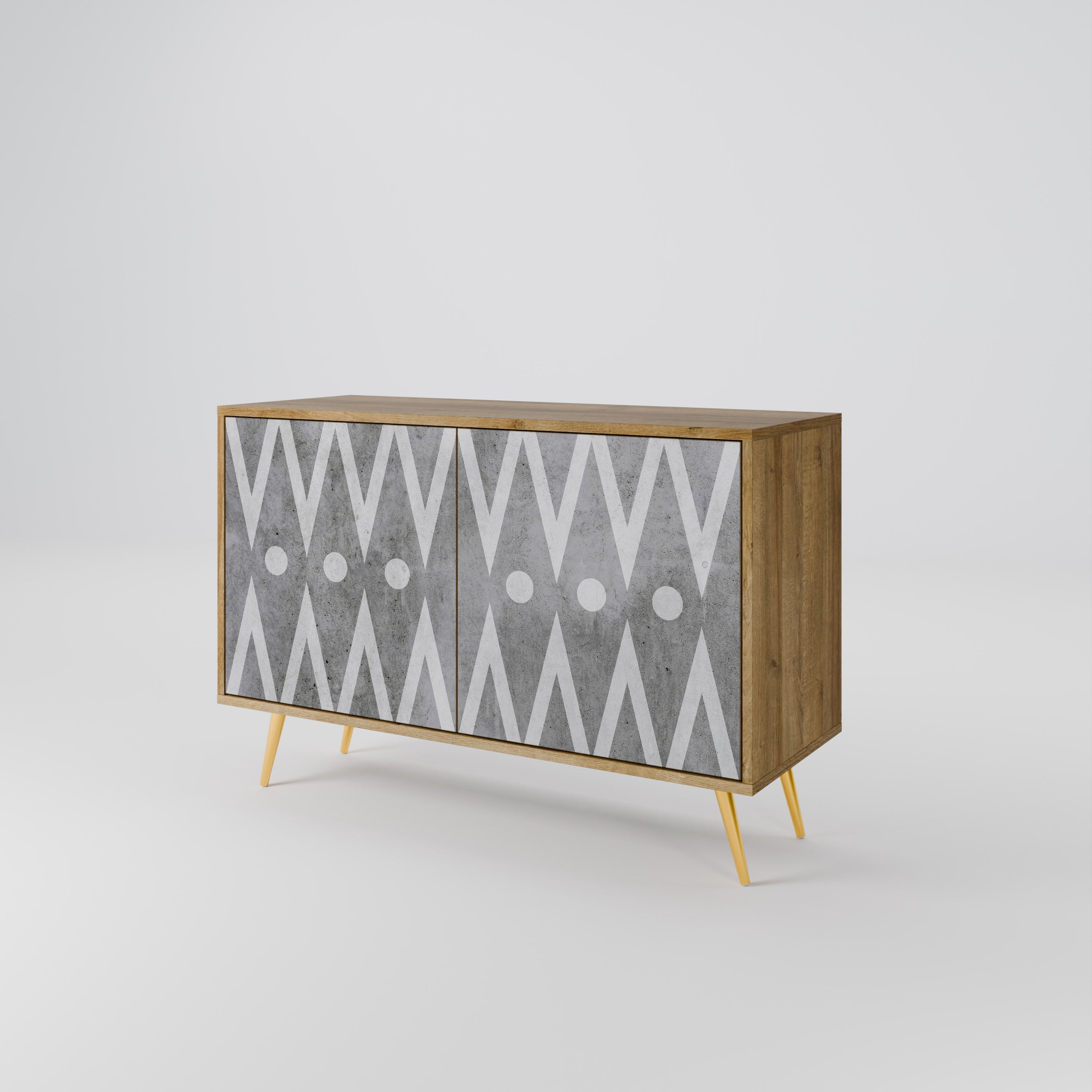 SHARP EDGES Sideboard mit 2 Türen in Eichenoptik