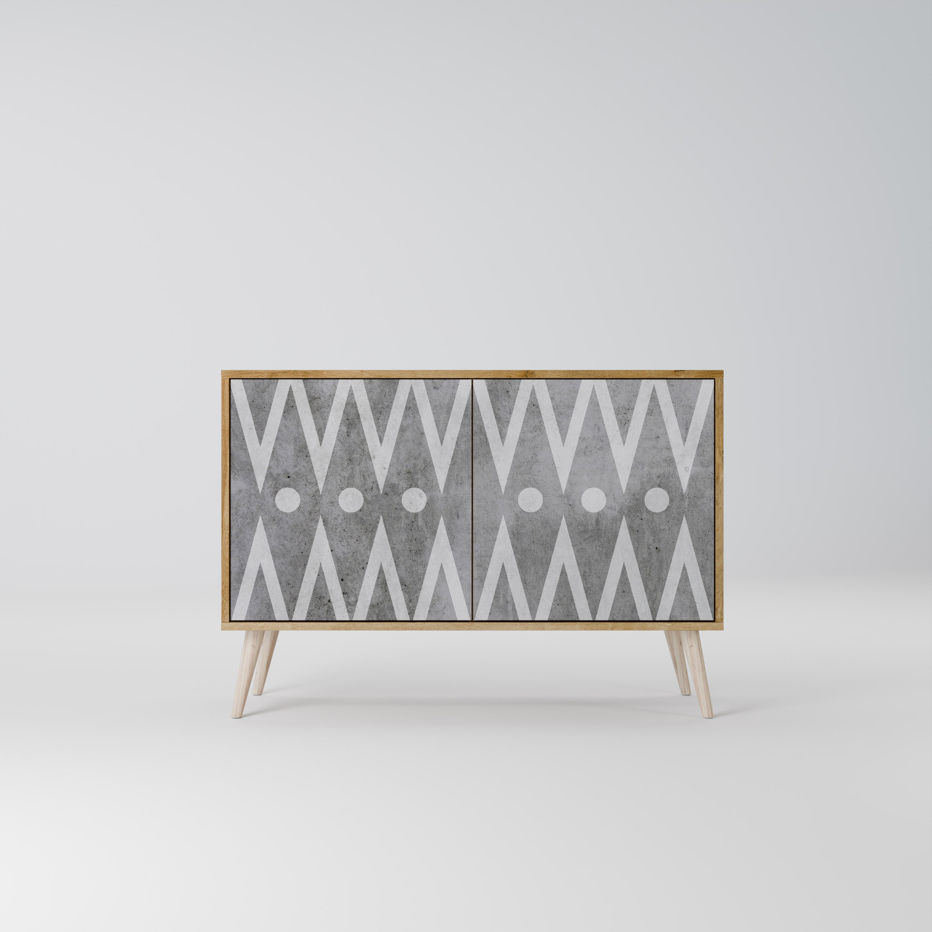 SHARP EDGES Sideboard mit 2 Türen in Eichenoptik
