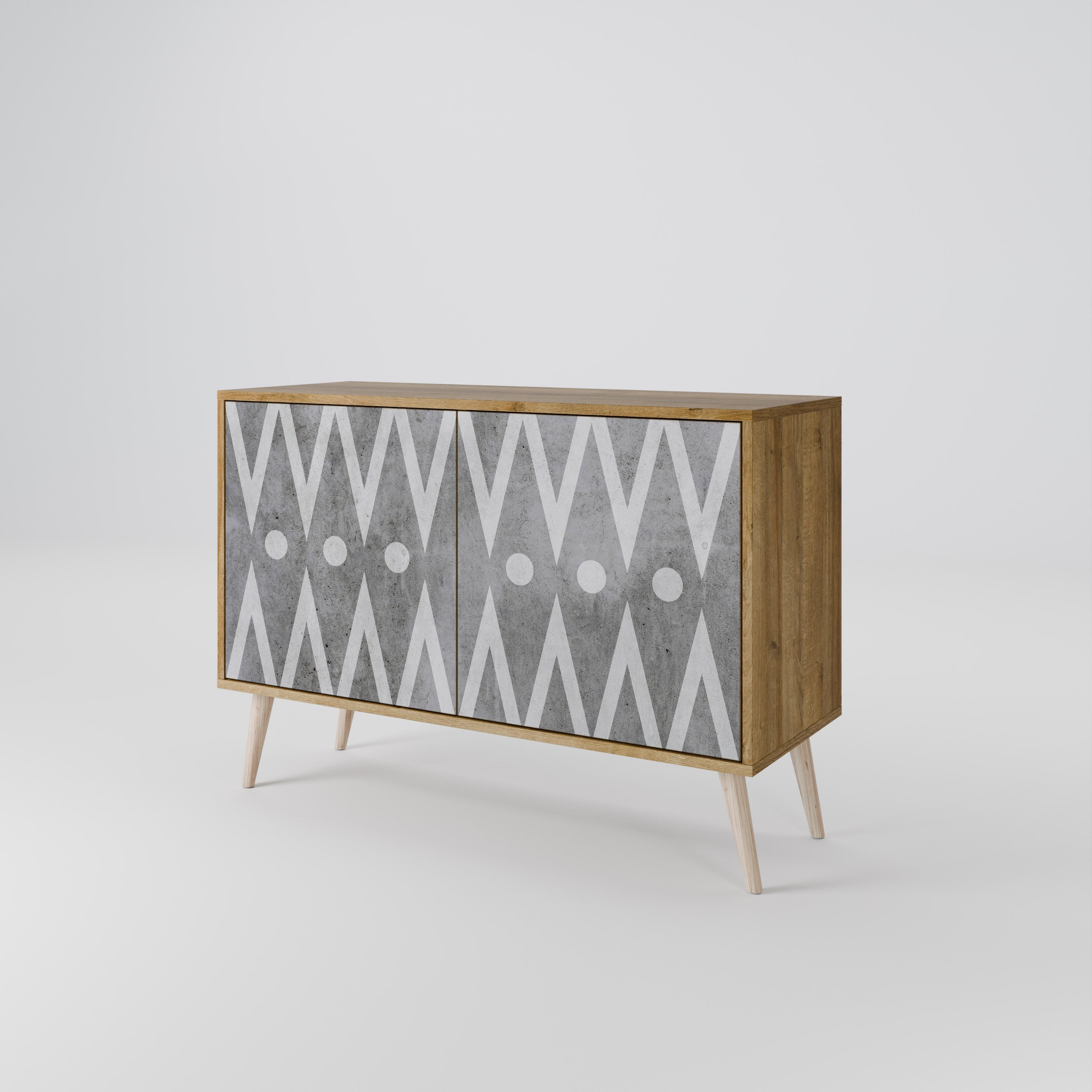 SHARP EDGES Sideboard mit 2 Türen in Eichenoptik