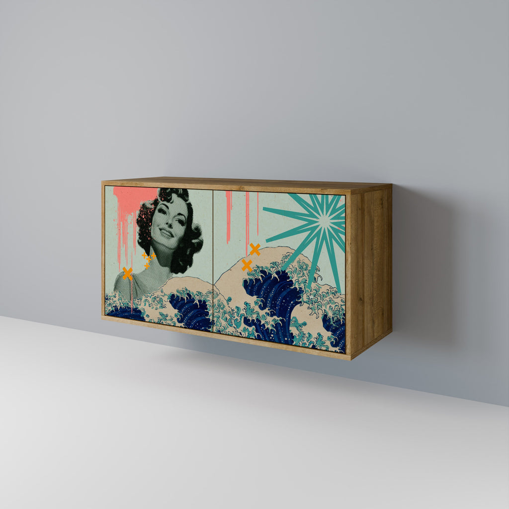 KANAGAWA BEAUTY Sideboard mit 2 Türen in Eichenoptik
