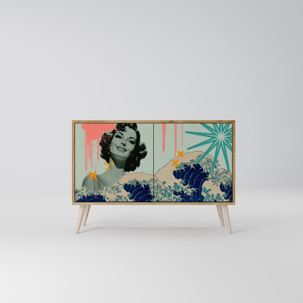 KANAGAWA BEAUTY Sideboard mit 2 Türen in Eichenoptik