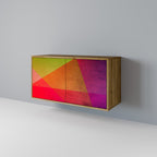 VIVID GEOMETRY Sideboard mit 2 Türen in Eiche-Optik