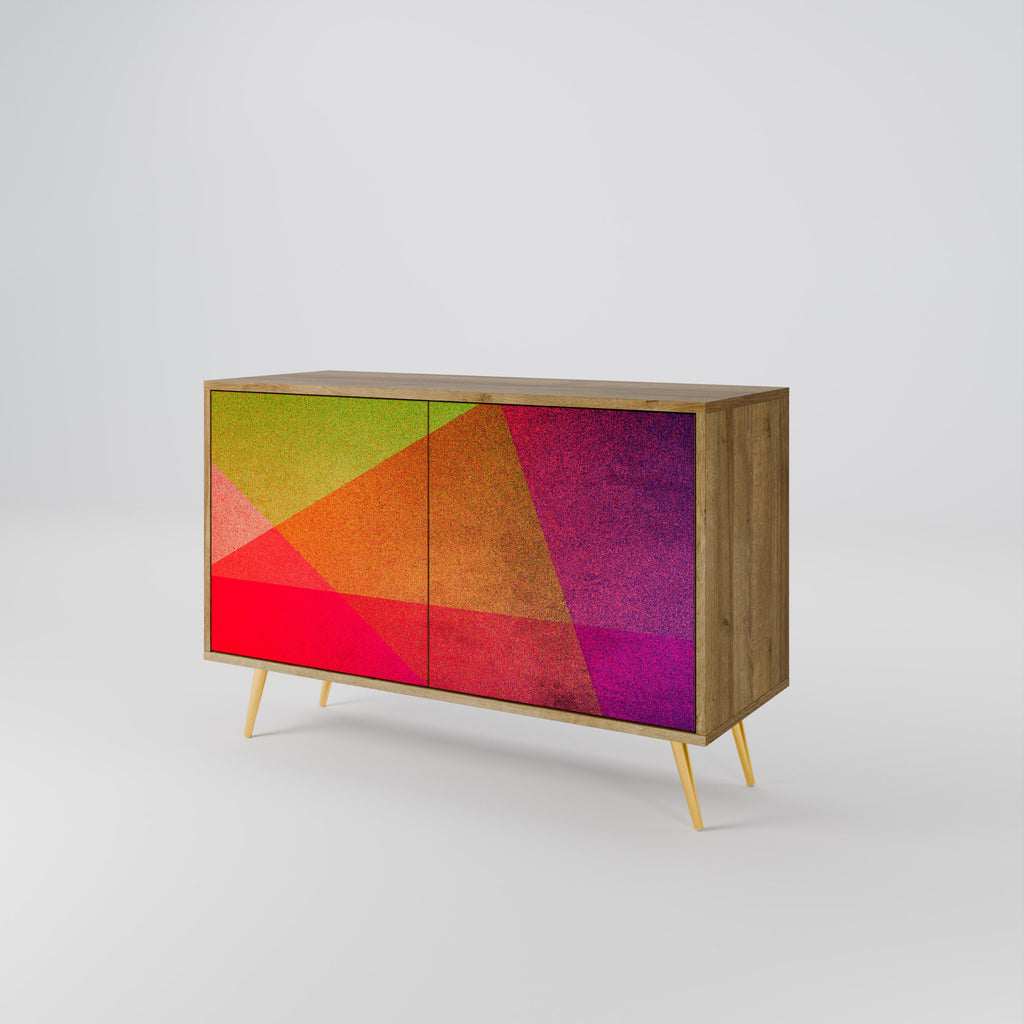VIVID GEOMETRY Sideboard mit 2 Türen in Eichenoptik