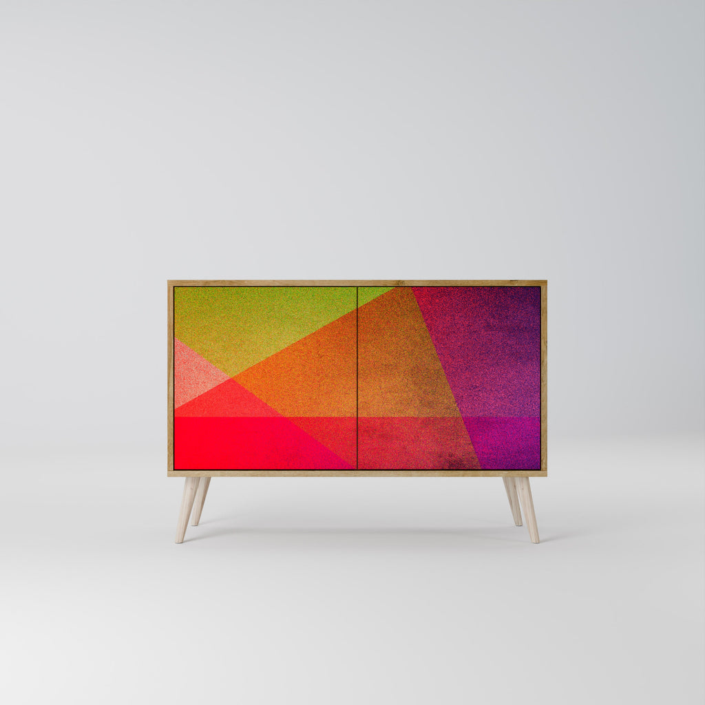 VIVID GEOMETRY Sideboard mit 2 Türen in Eichenoptik