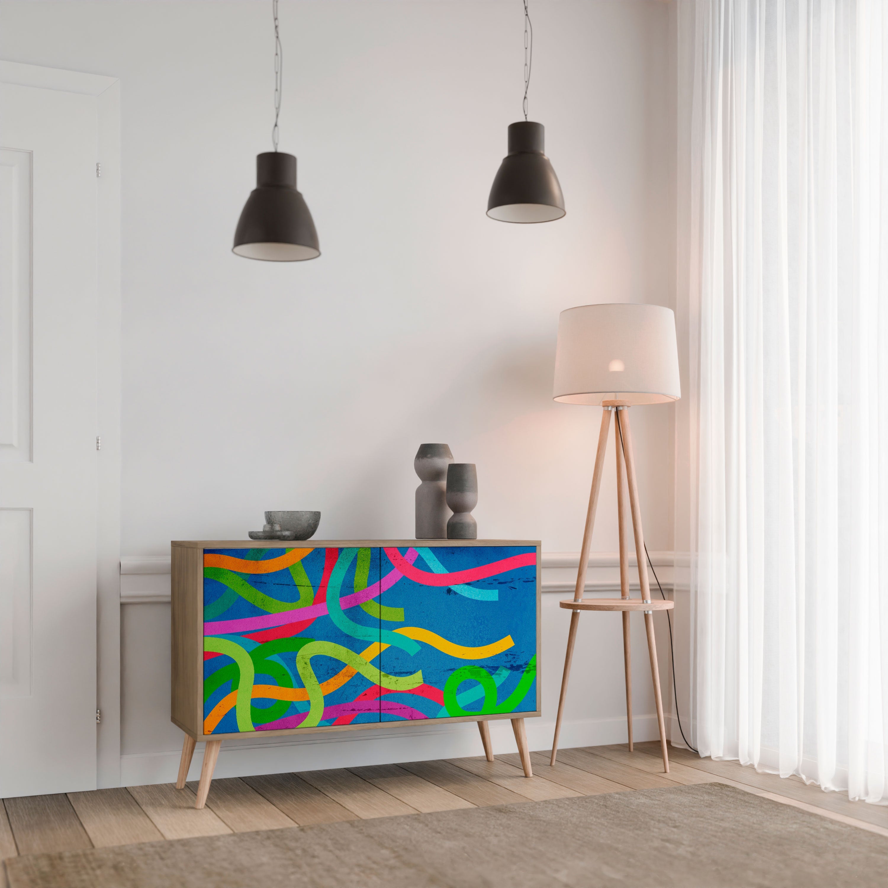 STREAMER TANGLE Sideboard mit 2 Türen in Eichenoptik