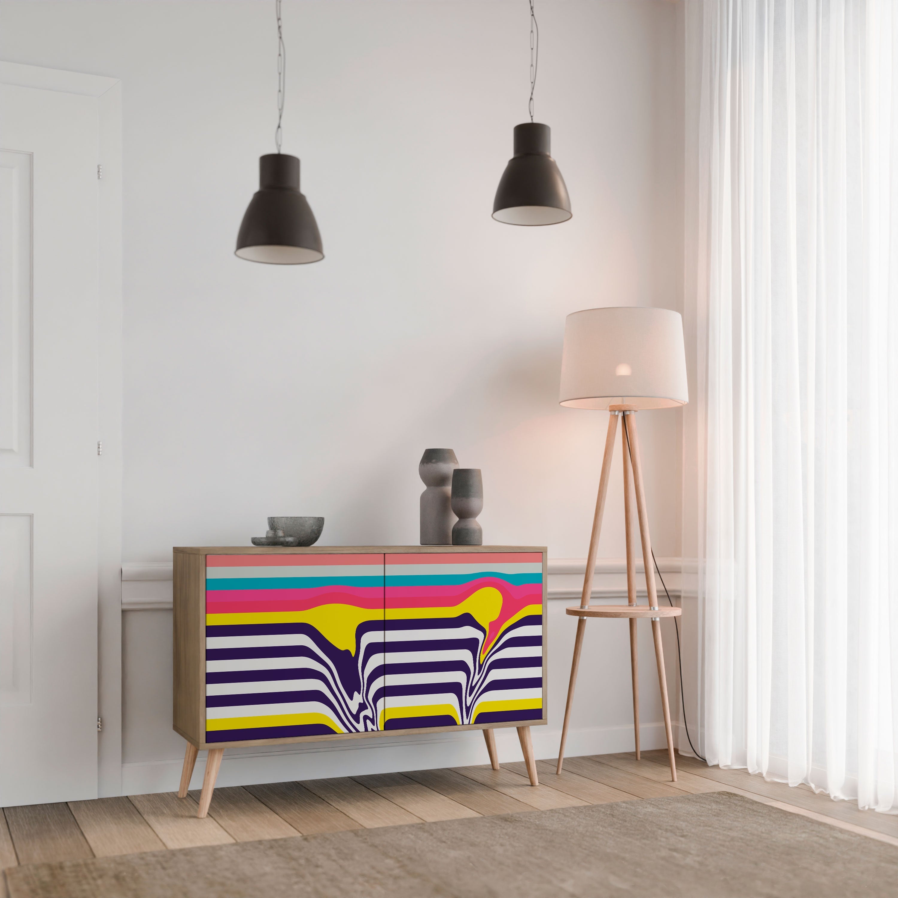 TONE COLLAPSE Sideboard mit 2 Türen in Eichenoptik
