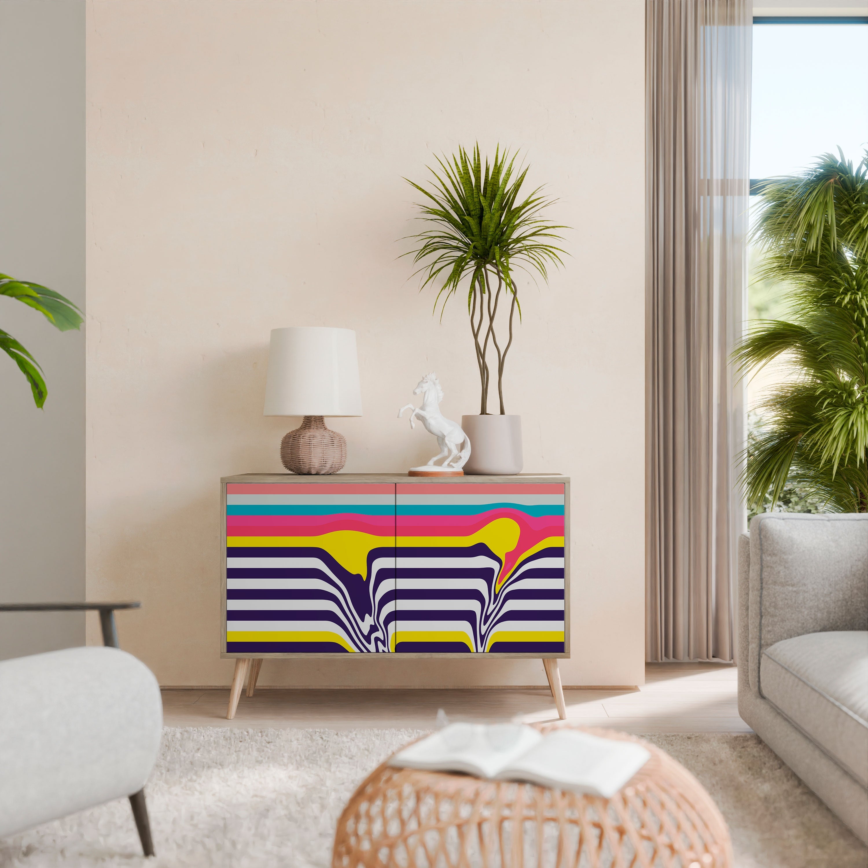 TONE COLLAPSE Sideboard mit 2 Türen in Eichenoptik