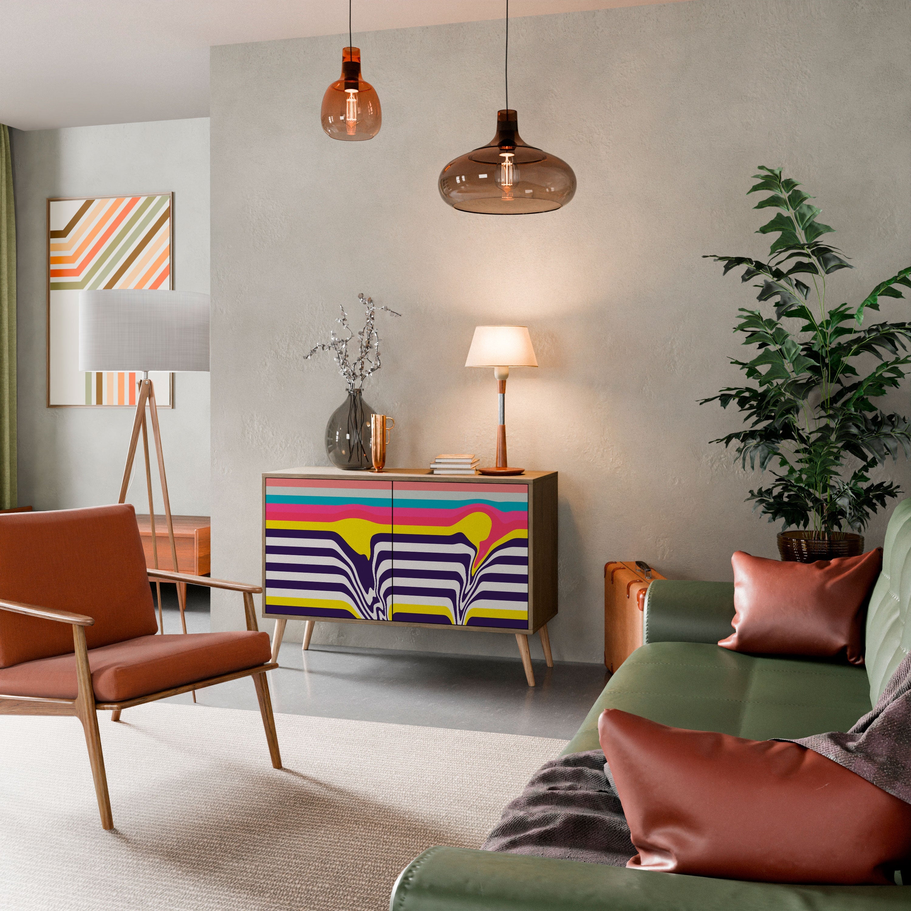 TONE COLLAPSE Sideboard mit 2 Türen in Eichenoptik