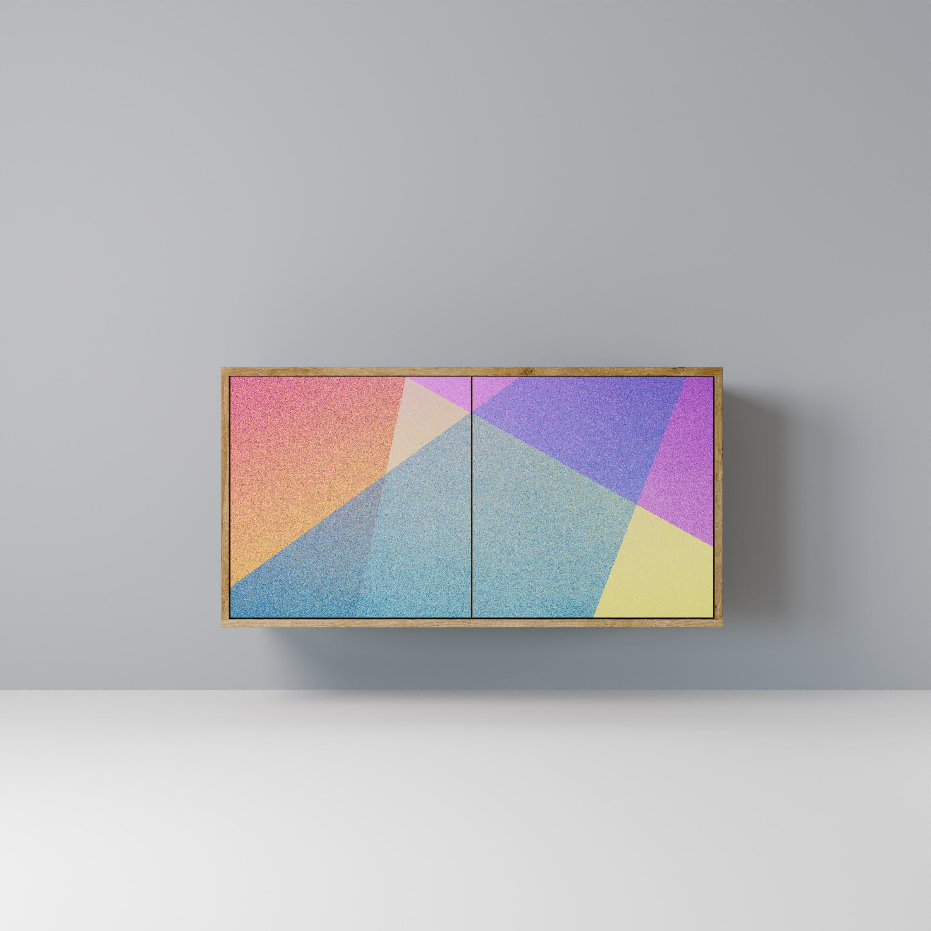 BRIGHT GEOMETRY Sideboard mit 2 Türen in Eichenoptik