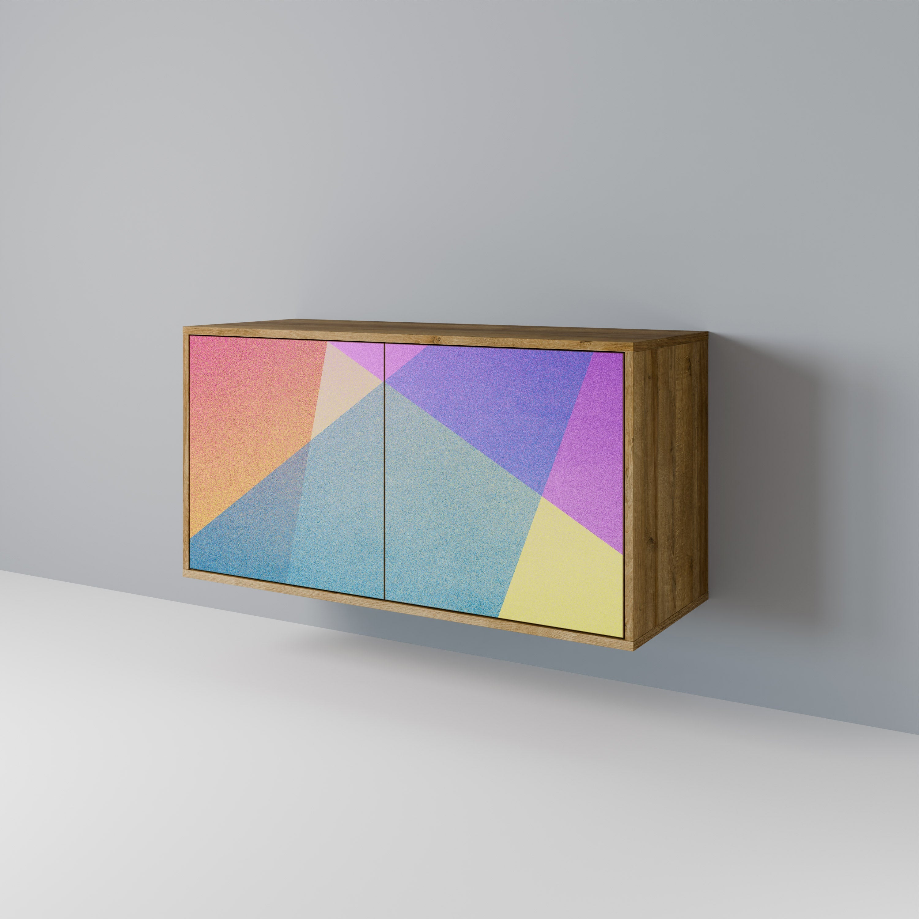 BRIGHT GEOMETRY Sideboard mit 2 Türen in Eichenoptik