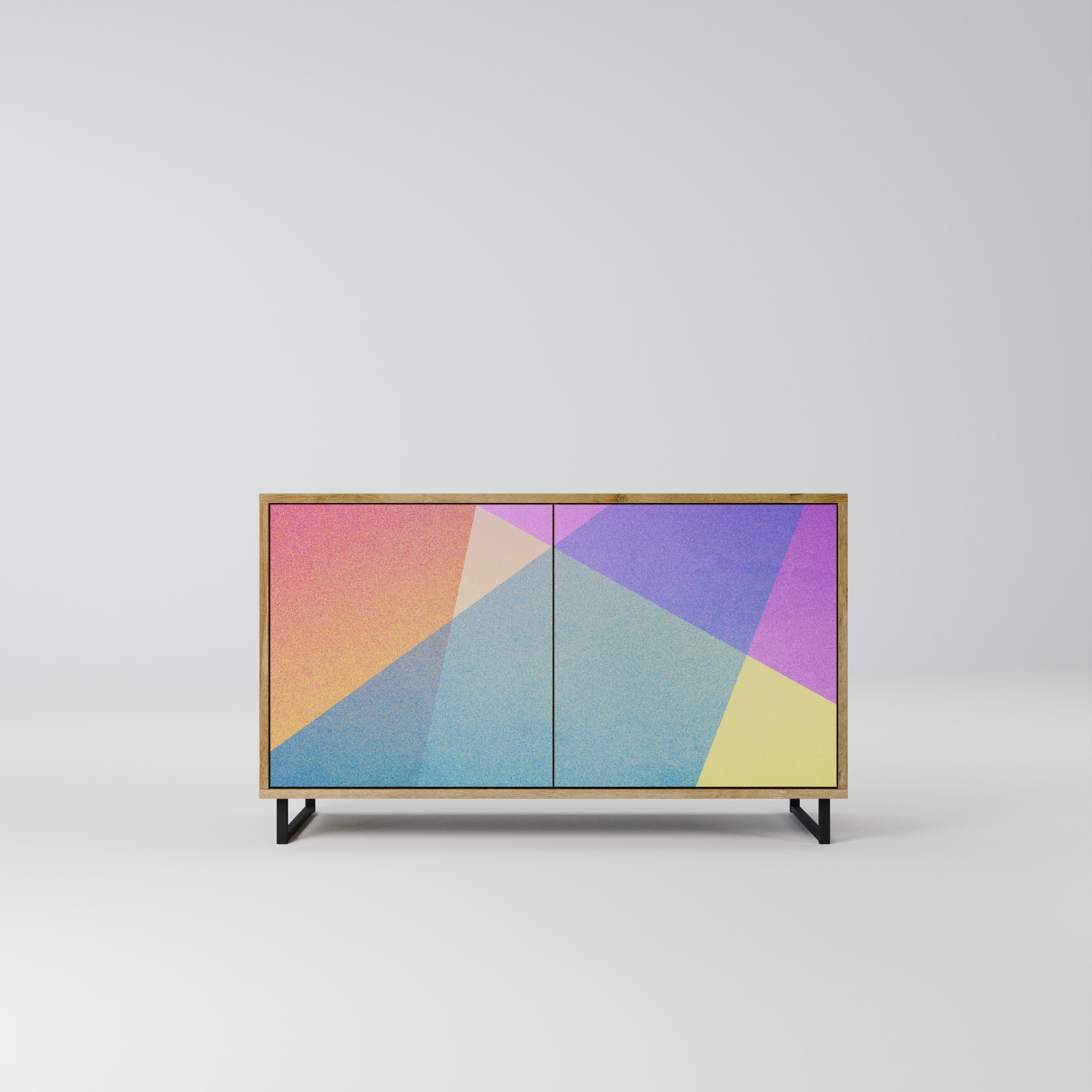 BRIGHT GEOMETRY Sideboard mit 2 Türen in Eichenoptik